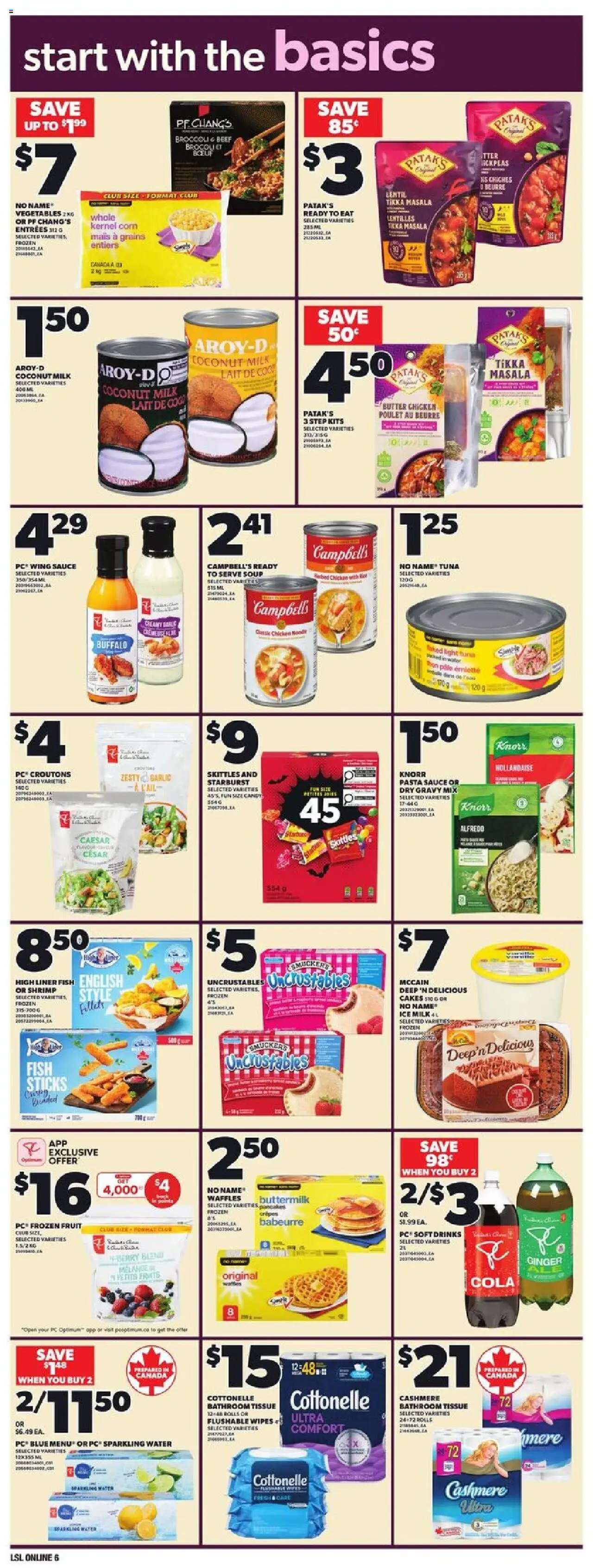 Loblaws flyer valid from 25.09.2025 | Page: 15 | Products: Pasta, PC, Butter, Chicken