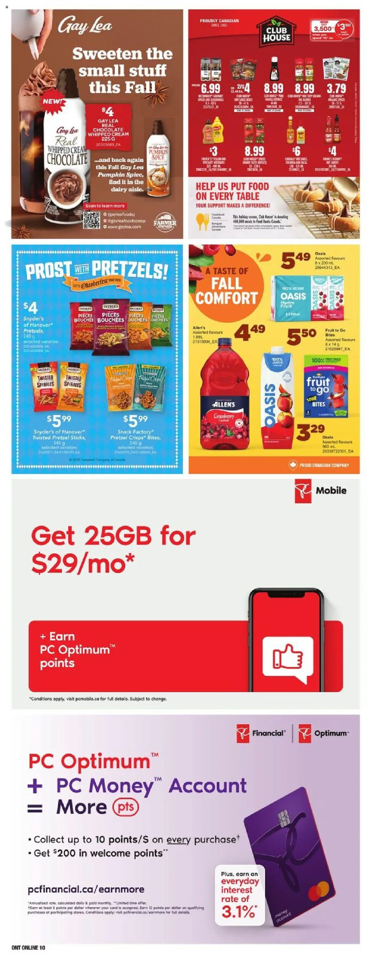 Loblaws flyer valid from 25.09.2025 | Page: 23 | Products: Cream, PC, Chocolate, Pumpkin