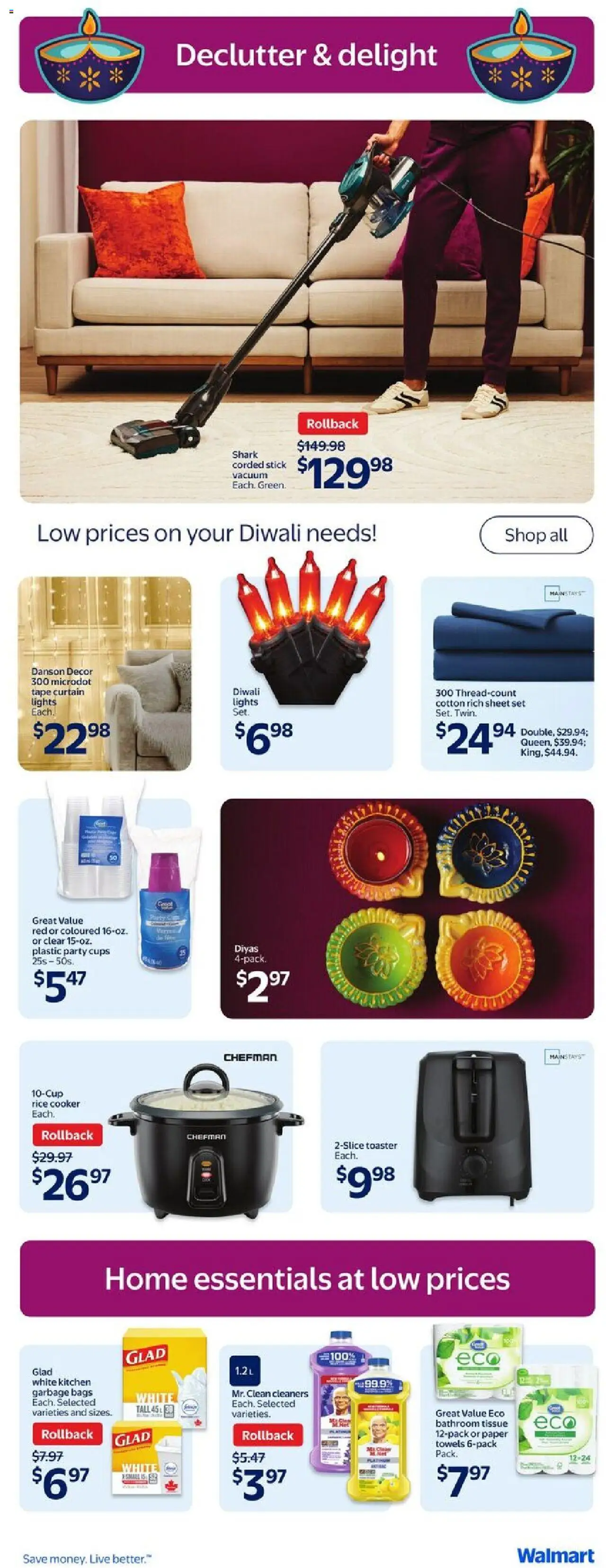 Walmart flyer valid from 25.09.2025 | Page: 11 | Products: Rice, Toaster, Cooker