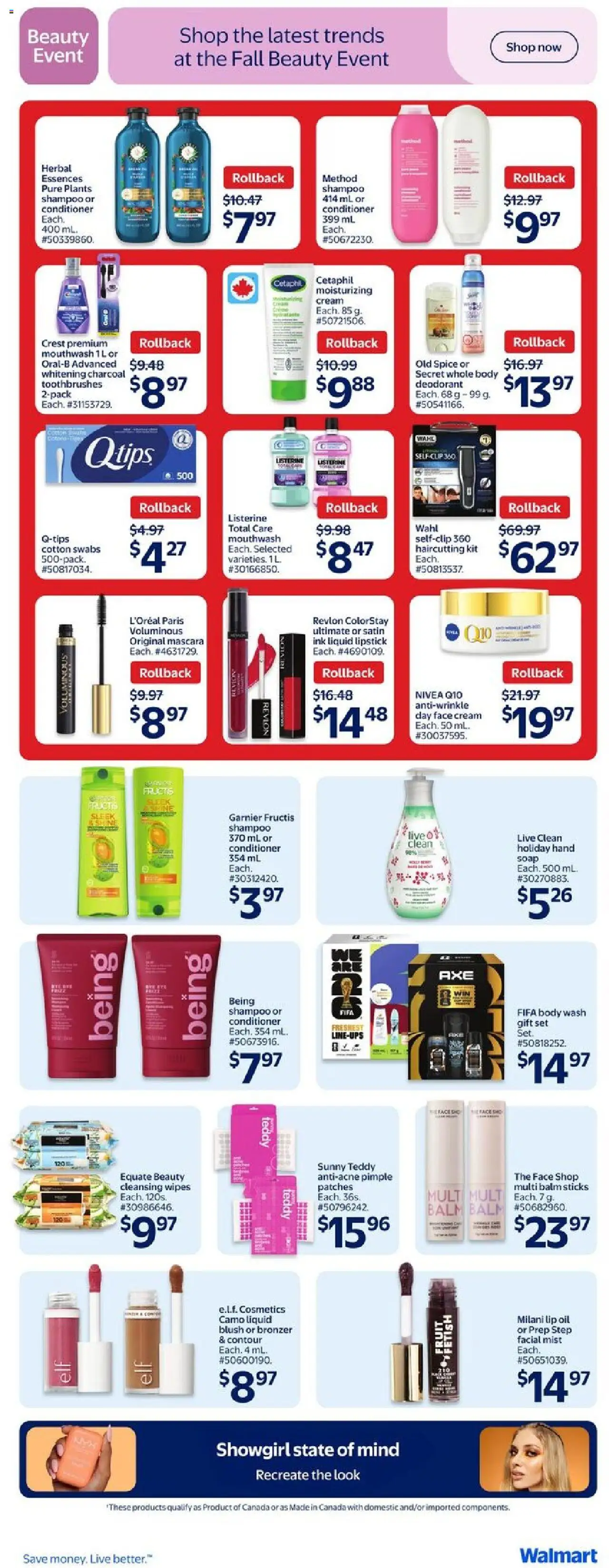 Walmart flyer valid from 25.09.2025 | Page: 24 | Products: Bronzer, Conditioner, Body wash, Deodorant