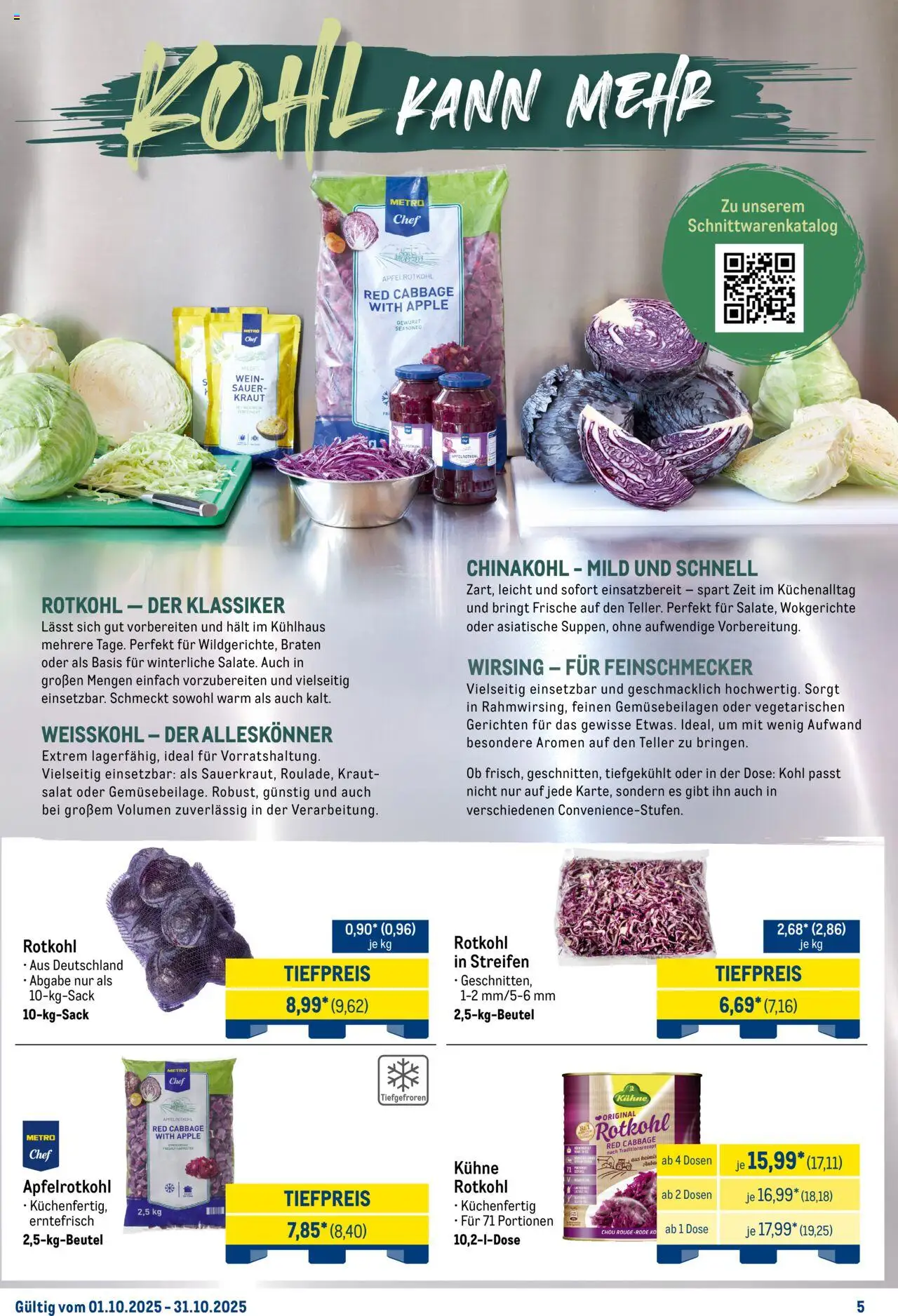 Metro Monats-Menü – gültig ab 01.10.2025 | Seite: 5 | Produkte: Rotkohl, Apple, Chinakohl, Salat