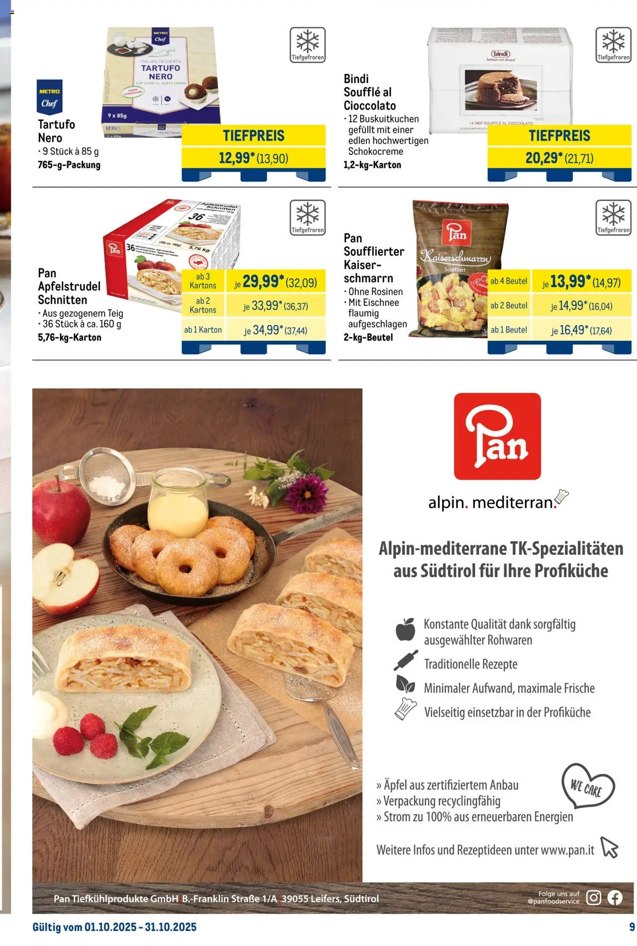 Metro Monats-Menü – gültig ab 01.10.2025 | Seite: 9 | Produkte: Äpfel, Rosinen