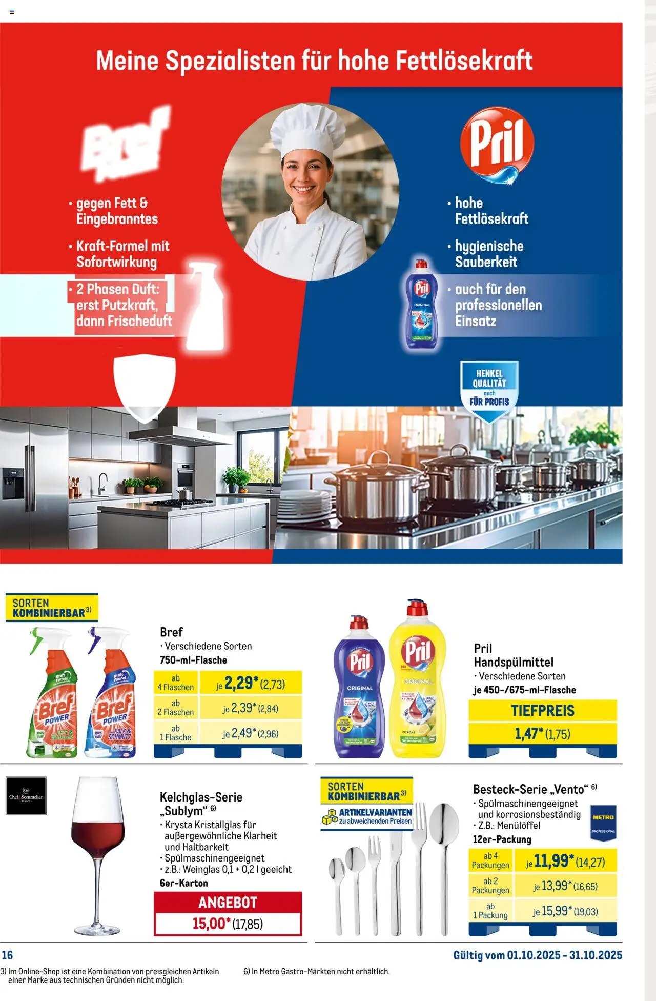 Metro Monats-Menü – gültig ab 01.10.2025 | Seite: 16 | Produkte: Duft, Zitrone, Pril