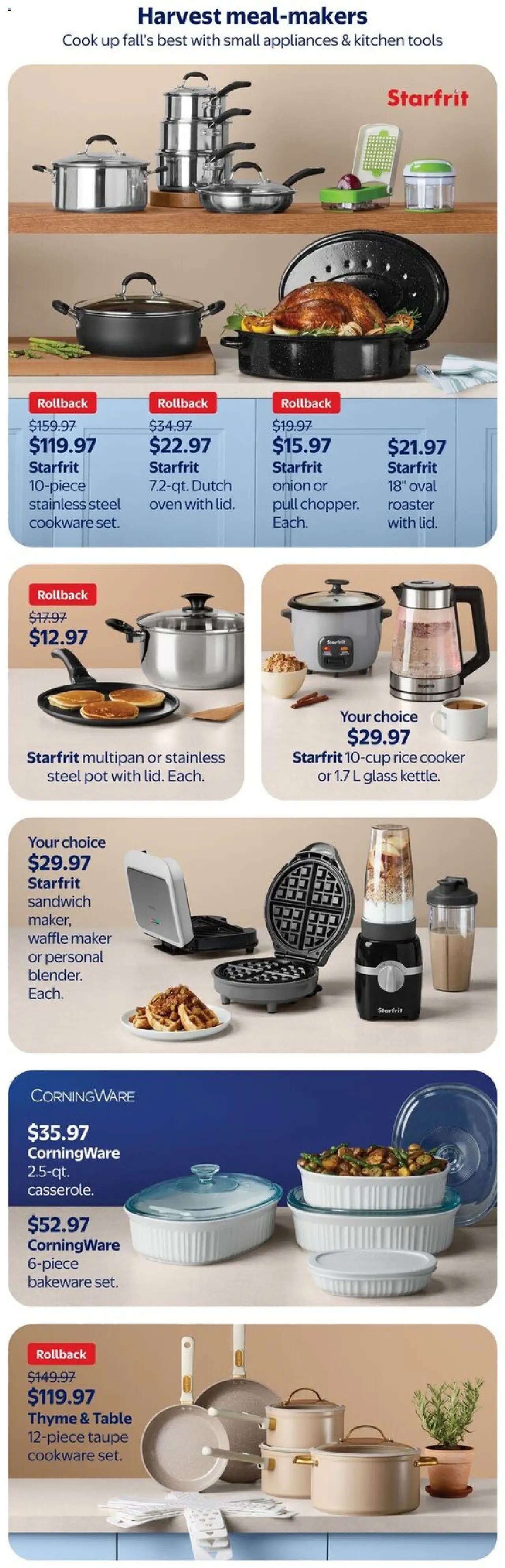Walmart flyer valid from 25.09.2025 | Page: 10 | Products: Rice, Oven, Cooker, Table