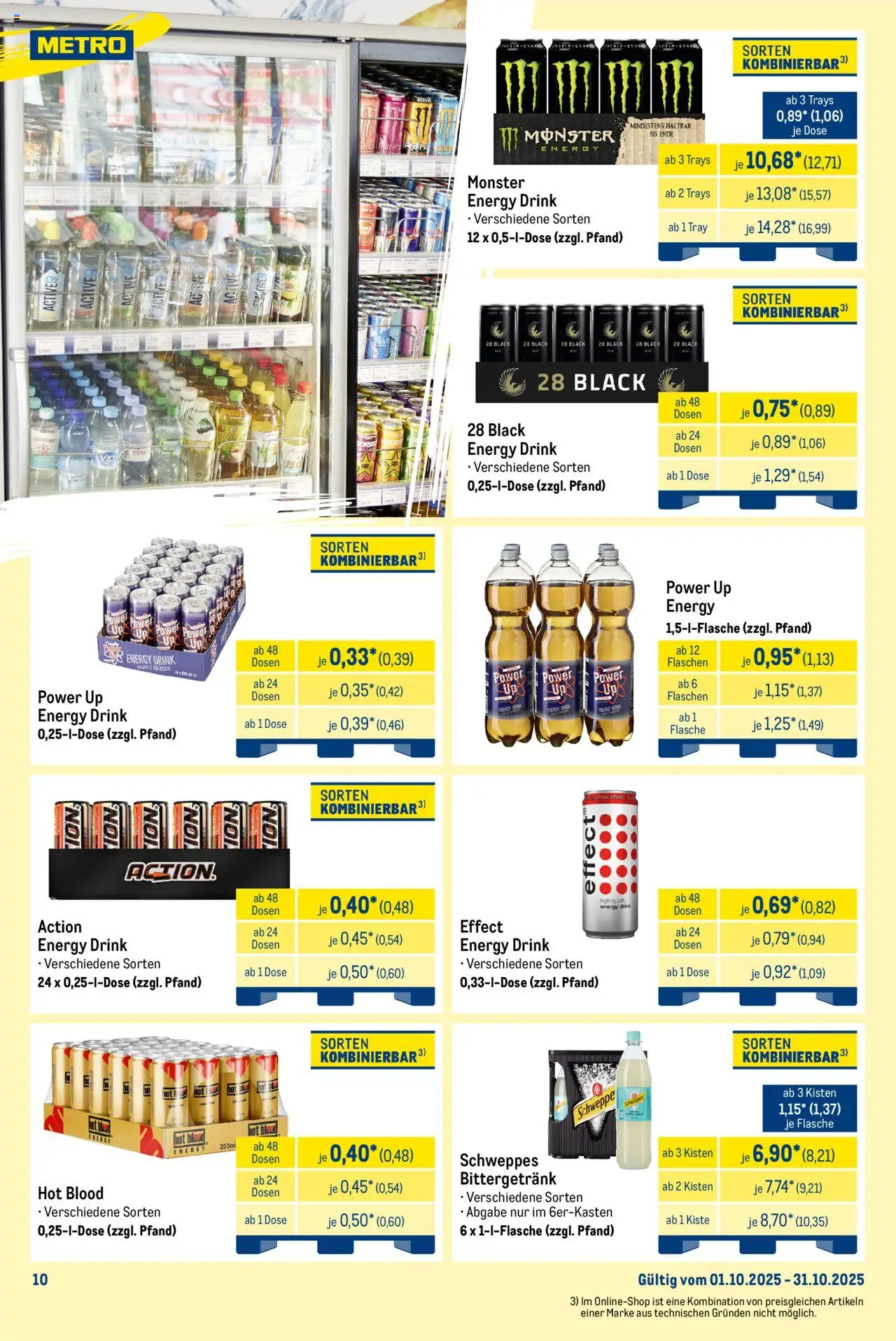 Metro Monats-Mix – gültig ab 01.10.2025 | Seite: 10 | Produkte: Energy, Schweppes, Monster
