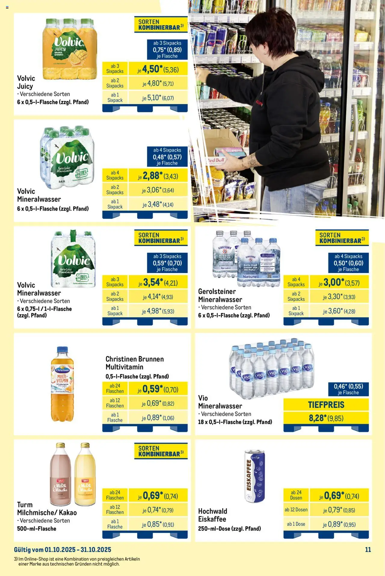 Metro Monats-Mix – gültig ab 01.10.2025 | Seite: 11 | Produkte: Red bull, Milch, Volvic, Gerolsteiner