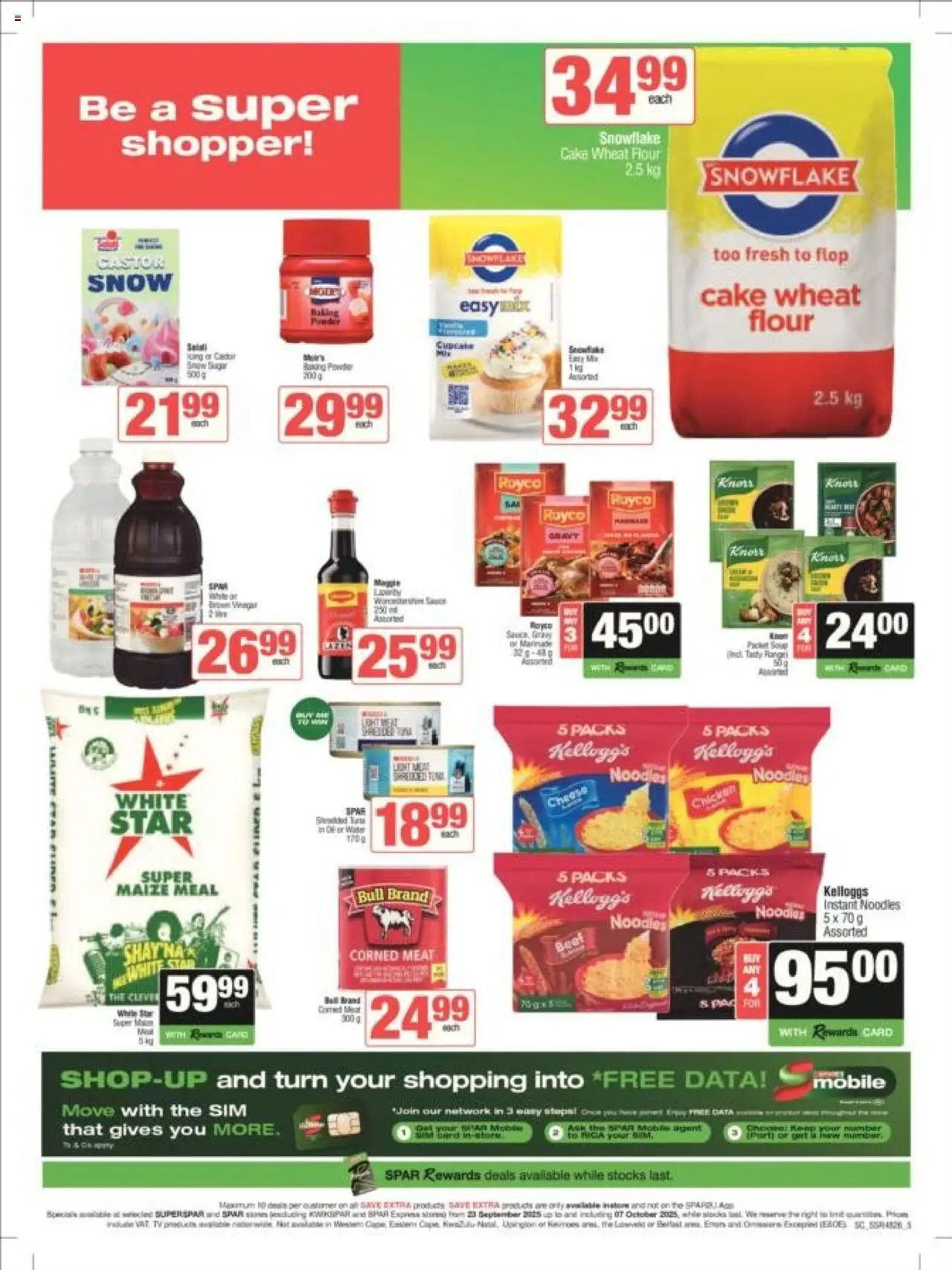 New Spar catalogue – valid from 23.09.2025 | Page: 3 | Products: Chicken, Noodles, Soup, Sugar