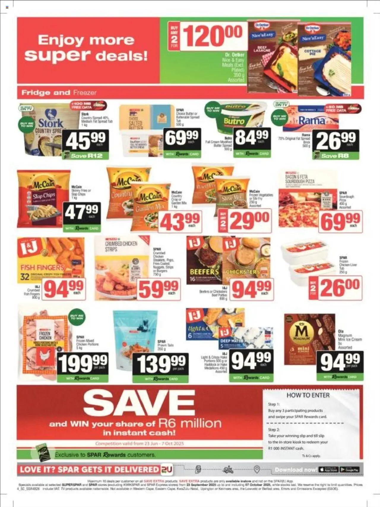 New Spar catalogue – valid from 23.09.2025 | Page: 4 | Products: Light, Pizza, Burgers, Bacon