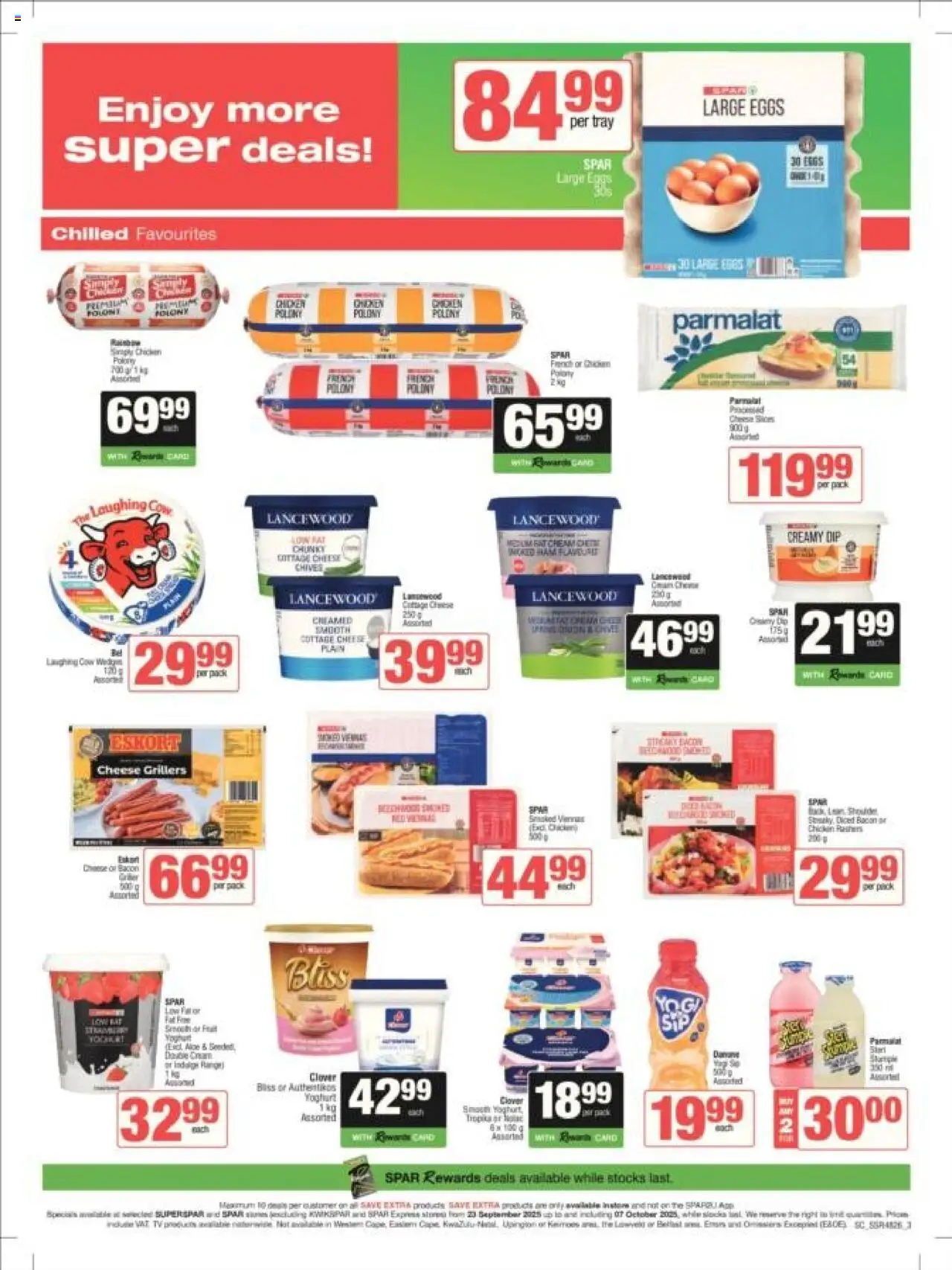 New Spar catalogue – valid from 23.09.2025 | Page: 5 | Products: Polony, Chicken, Cream, Cottage cheese