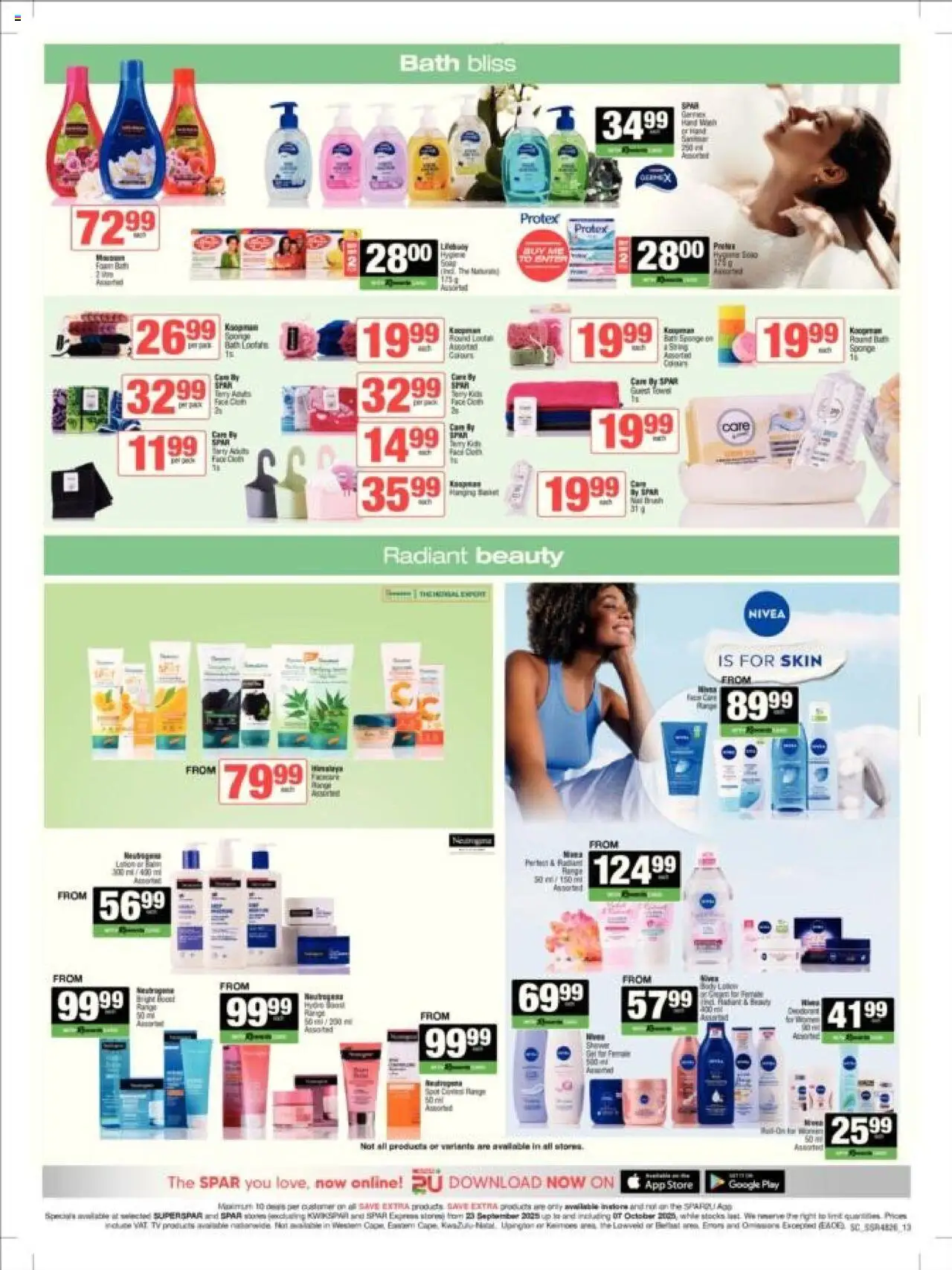 New Spar catalogue – valid from 23.09.2025 | Page: 18 | Products: TV, Bath, Shower, Lotion