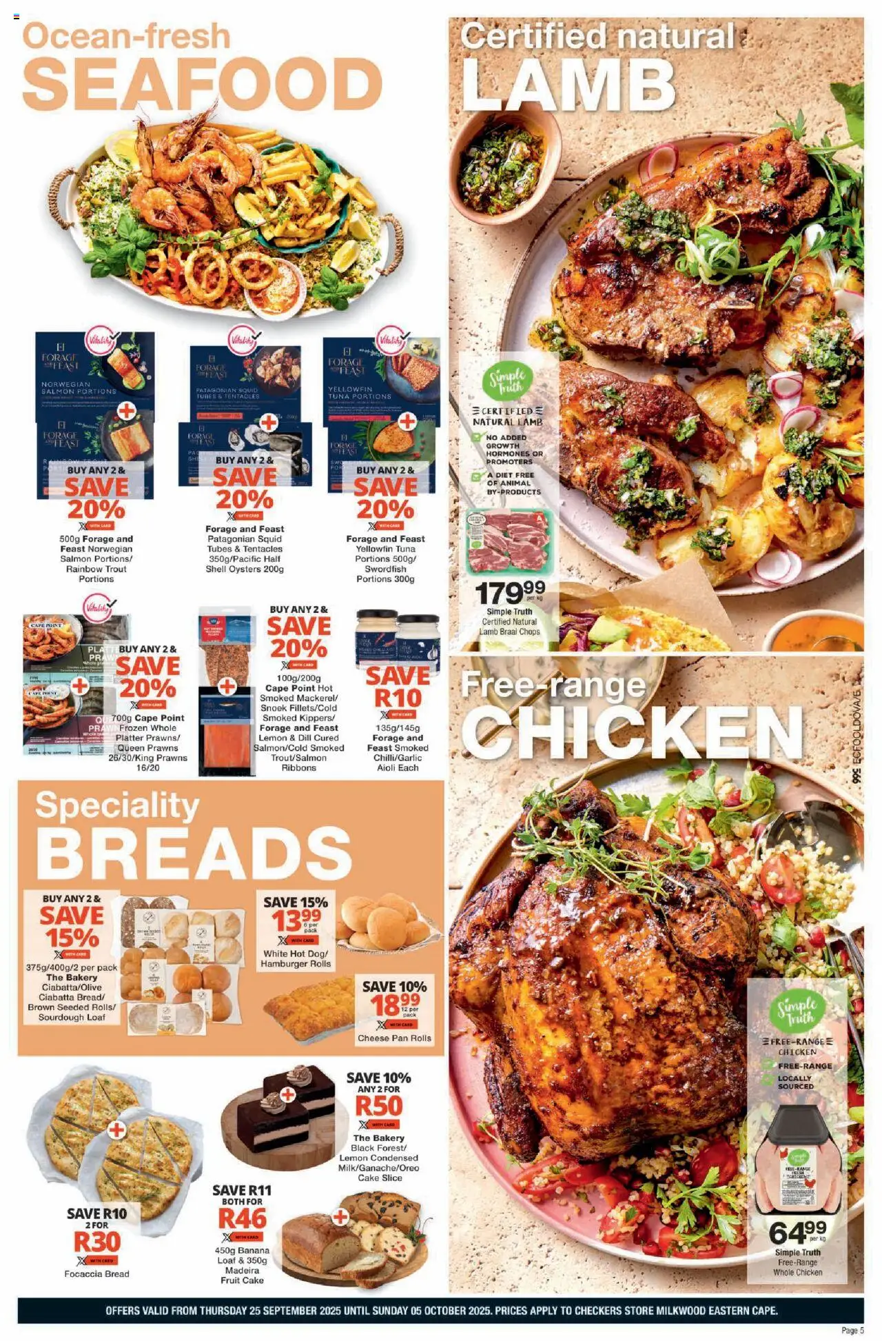 New Checkers catalogue – valid from 25.09.2025 | Page: 5 | Products: Platter, Fruit, Seafood, Lemon