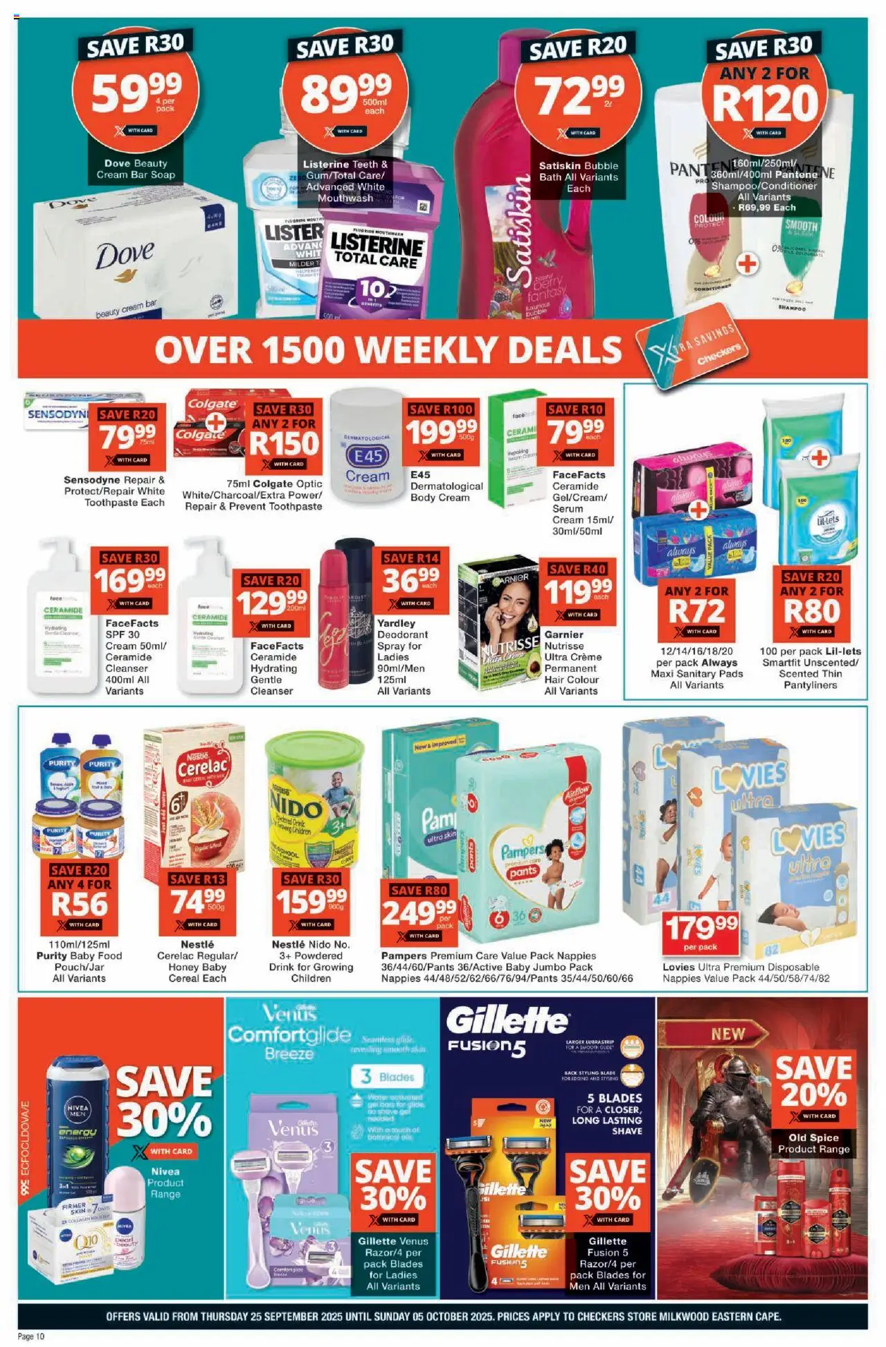 New Checkers catalogue – valid from 25.09.2025 | Page: 10 | Products: Serum, Cream, Soap, Baby food