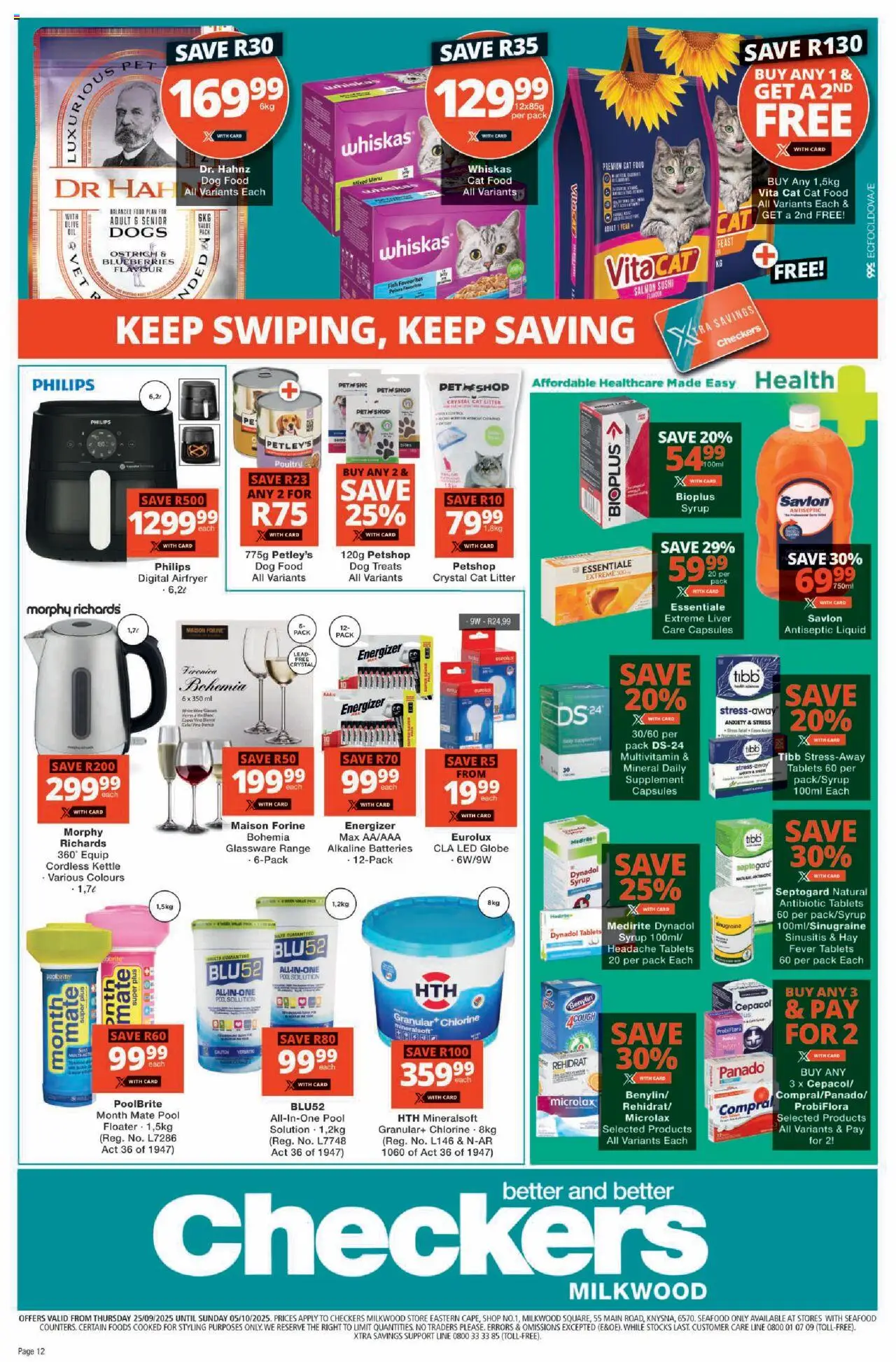 New Checkers catalogue – valid from 25.09.2025 | Page: 12 | Products: Blueberries, Drone, Kettle, Antiseptic liquid