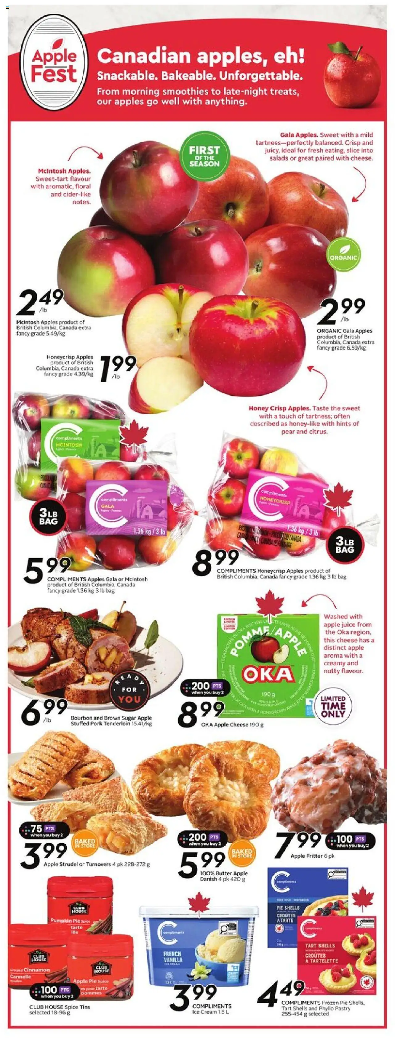 Sobeys flyer valid from 25.09.2025 | Page: 6 | Products: Butter, Cheese, Juice, Pork