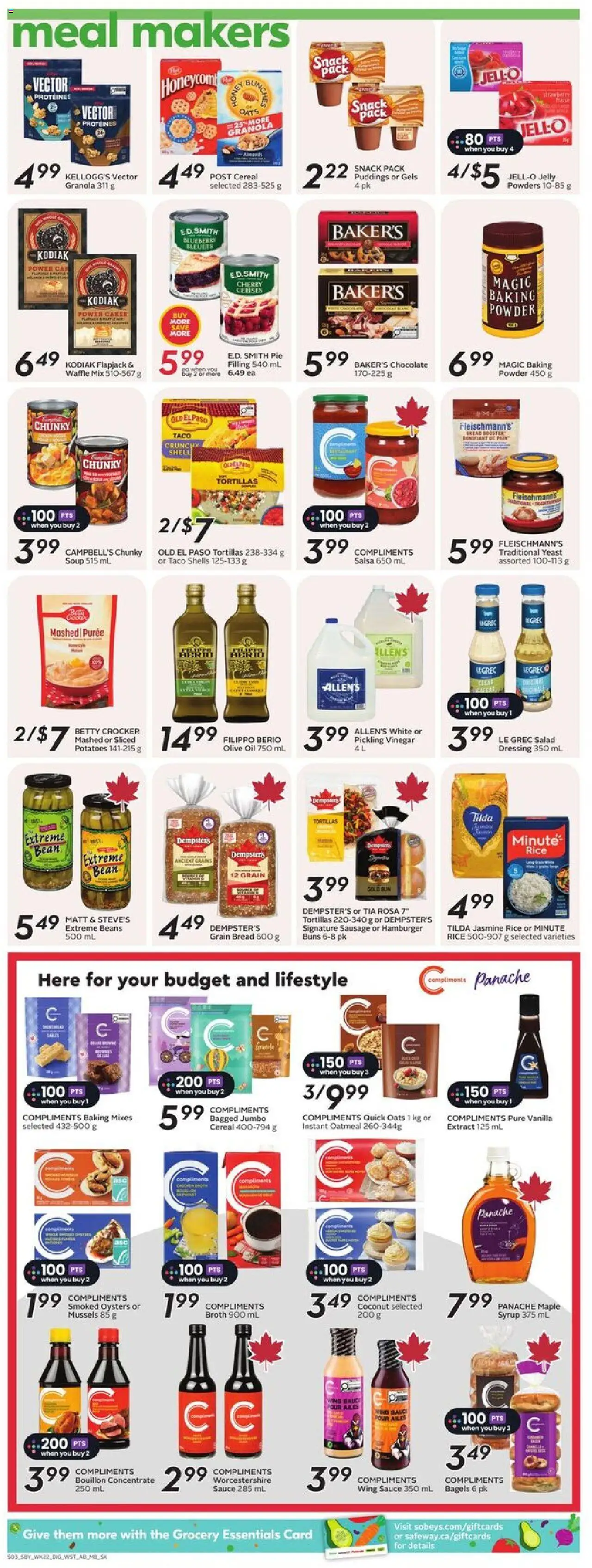 Sobeys flyer valid from 25.09.2025 | Page: 12 | Products: Powder, Oil, Bread, Chocolate