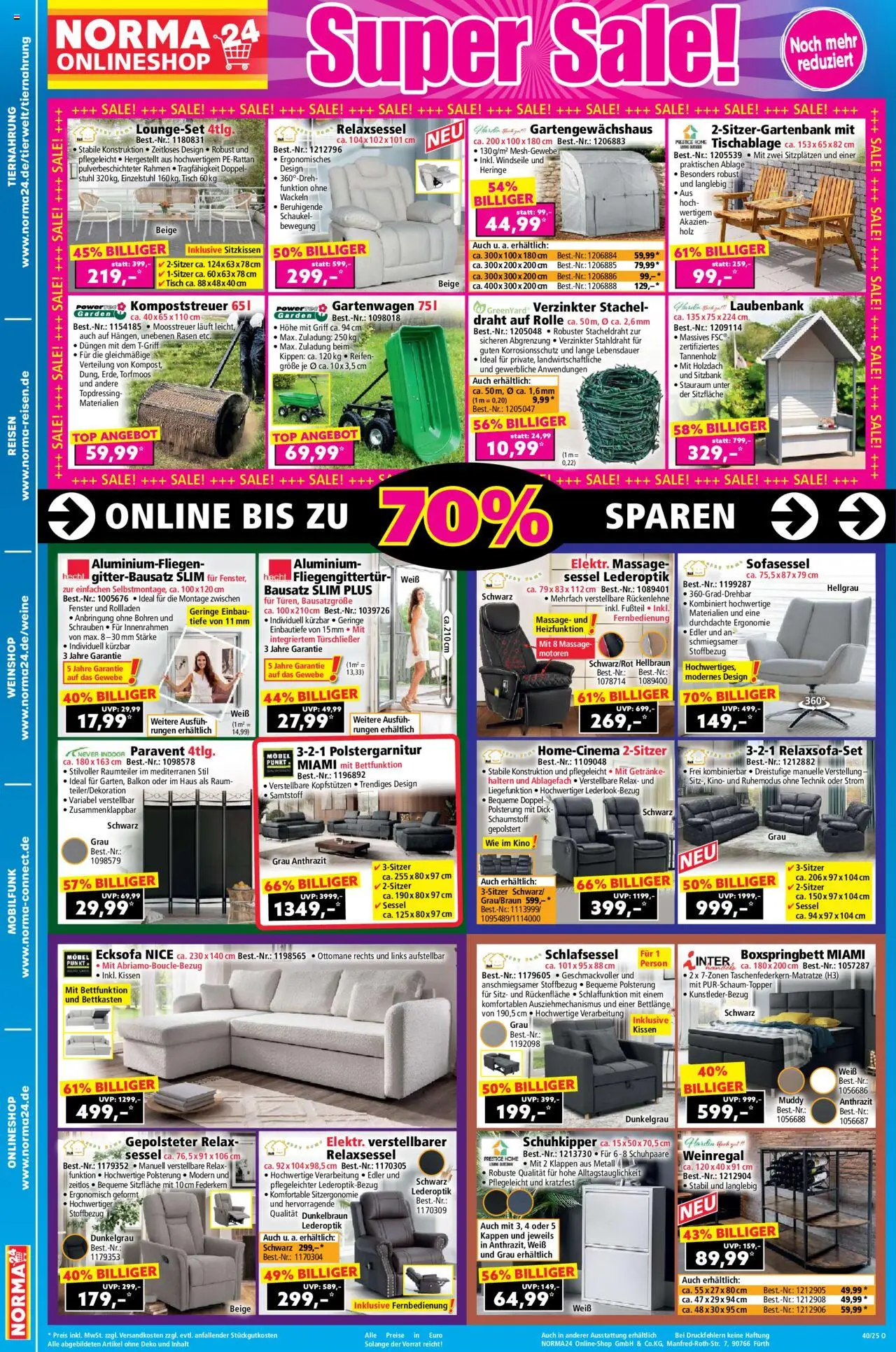 Norma Onlineshop – gültig ab 29.09.2025 | Seite: 2 | Produkte: Top, Relaxsessel, Sessel, Tisch