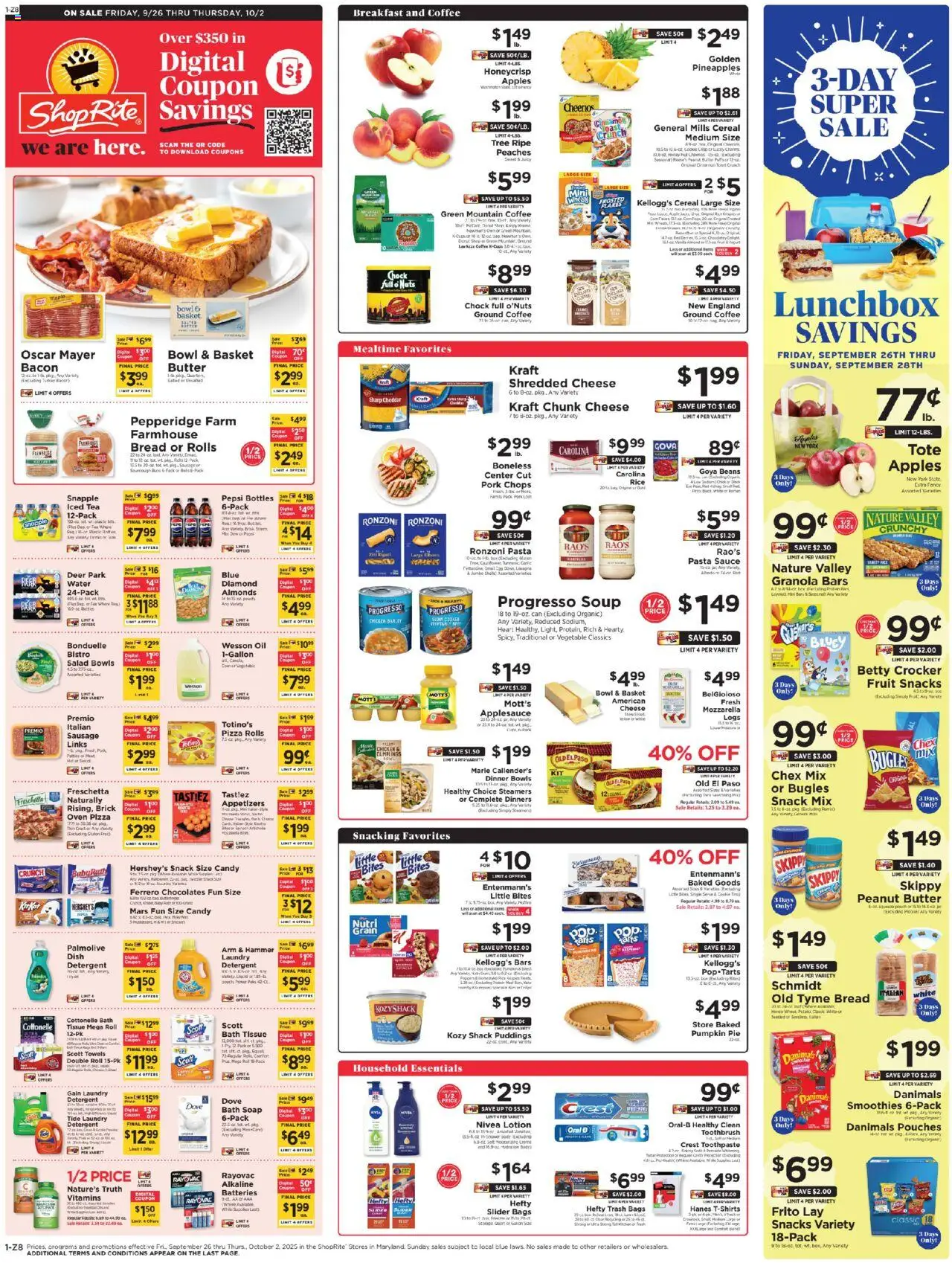 ShopRite Weekly Ad 2 - valid from 26.09.2025 | Page: 2 | Products: Bath, Cheese, Pasta, Salad