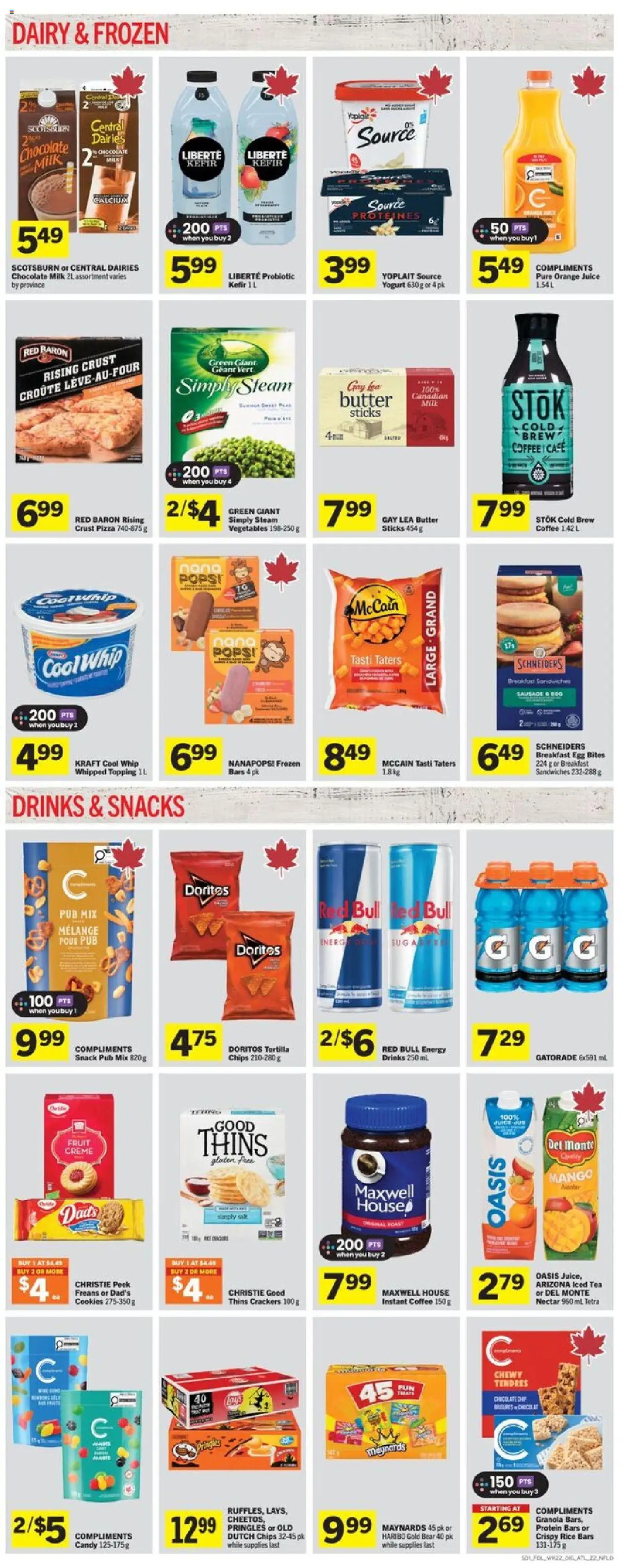 Foodland flyer valid from 25.09.2025 | Page: 7 | Products: Chips, Milk, Butter, Coffee