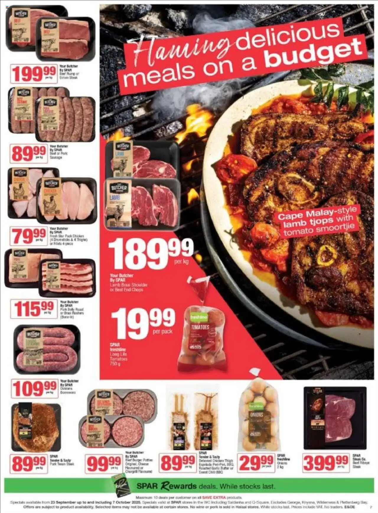 New Spar catalogue – valid from 23.09.2025 | Page: 7 | Products: Steak, Wine, Chicken, Pork