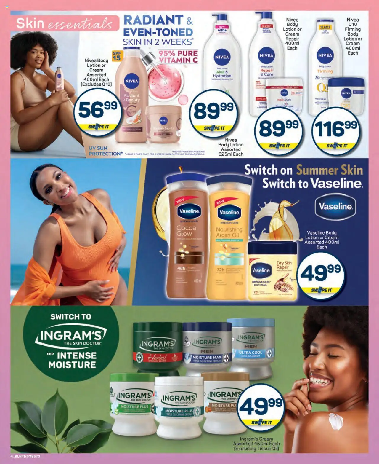 New Pick n Pay catalogue – valid from 25.09.2025 | Page: 4 | Products: Switch, Cream, Body cream, Lotion