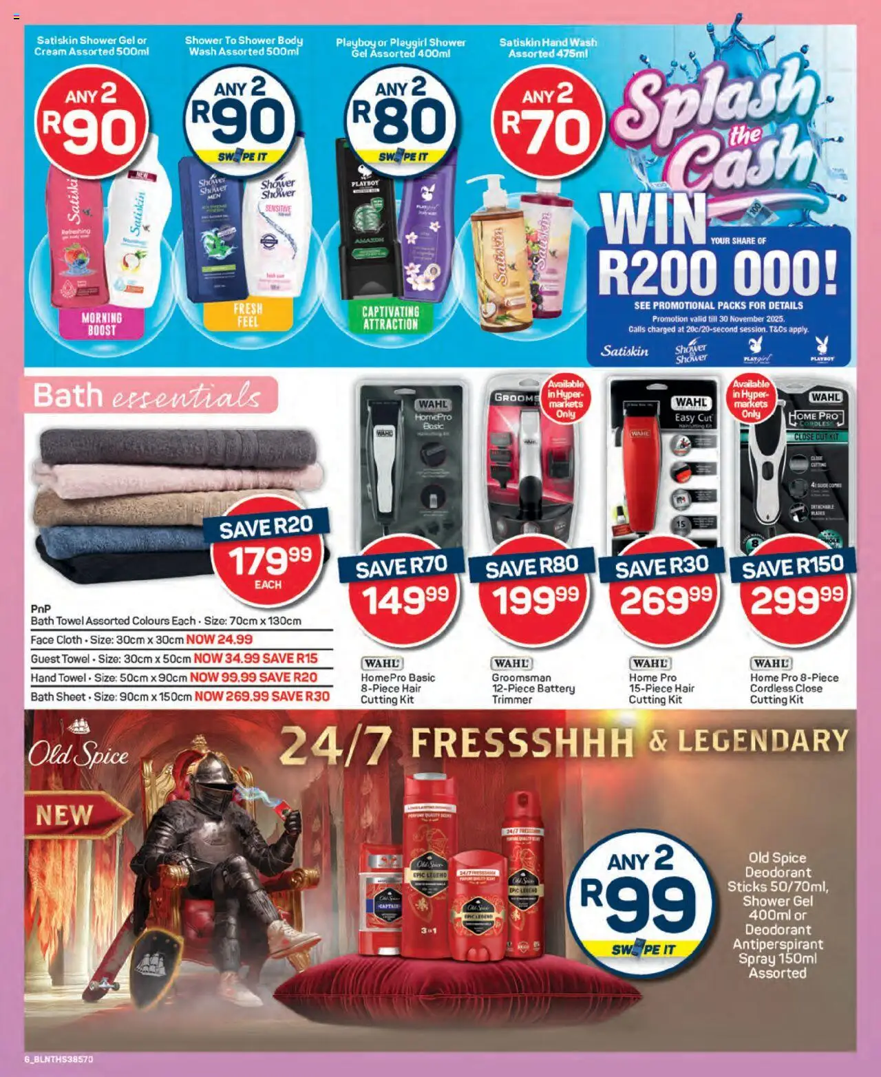 New Pick n Pay catalogue – valid from 25.09.2025 | Page: 6 | Products: Towel, Shower gel, Deodorant, Antiperspirant