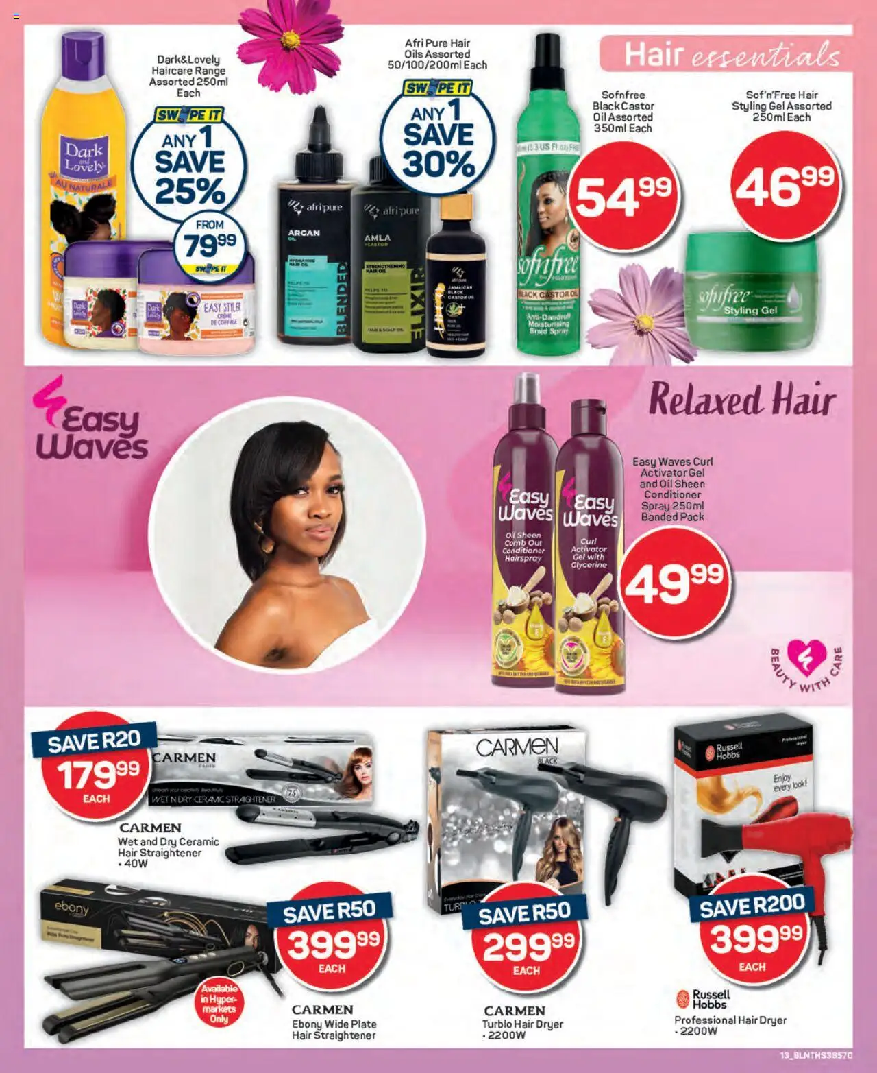 New Pick n Pay catalogue – valid from 25.09.2025 | Page: 13 | Products: Dryer, Plate, Hair straightener, Oil
