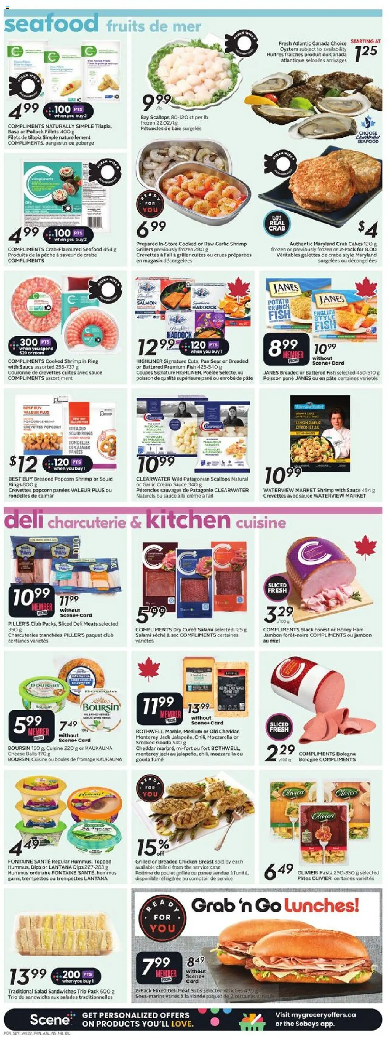 Sobeys flyer valid from 25.09.2025 | Page: 8 | Products: Pasta, Salad, Salami, Chicken