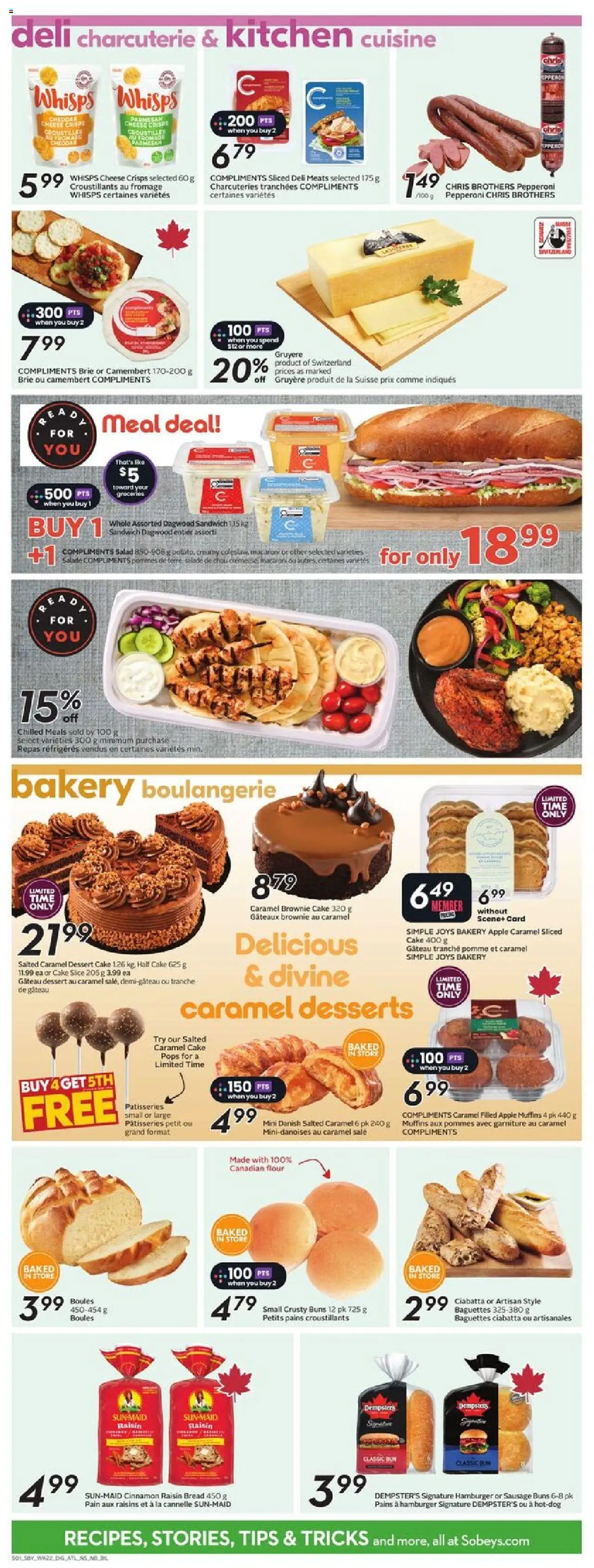 Sobeys flyer valid from 25.09.2025 | Page: 10 | Products: Salad, Bakery, Cheese, Bread