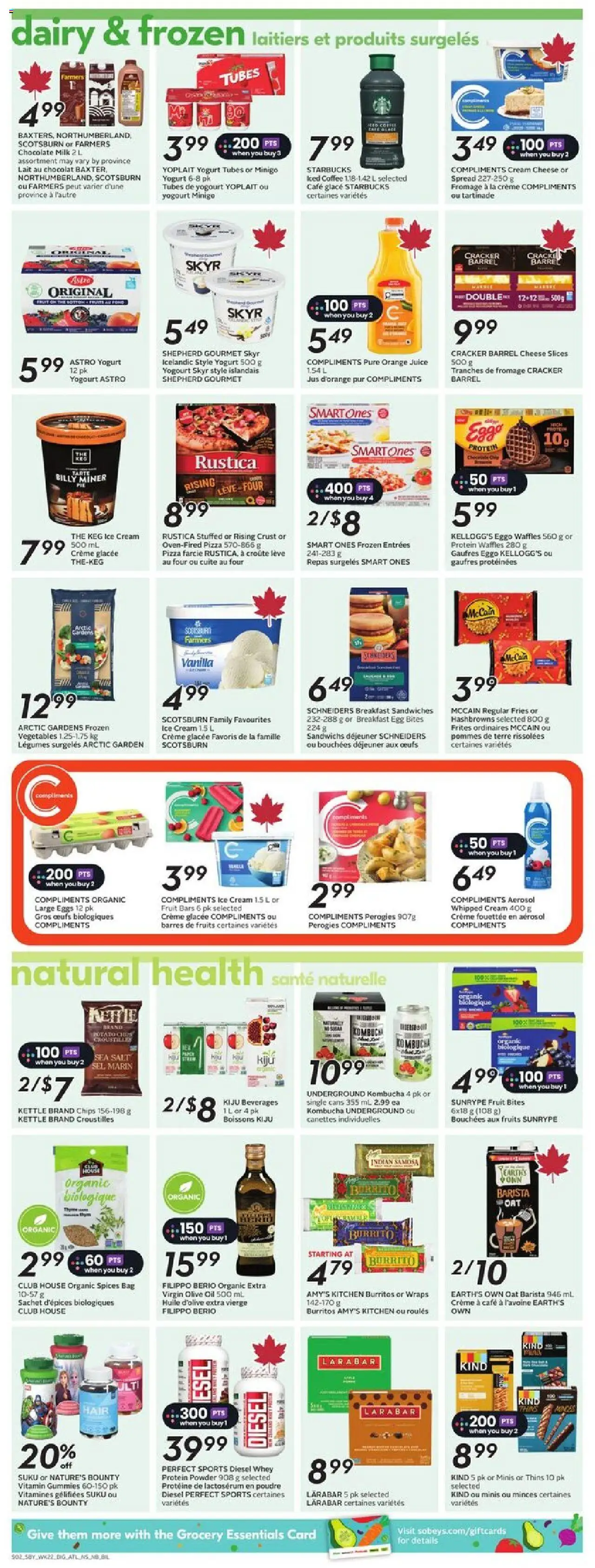 Sobeys flyer valid from 25.09.2025 | Page: 11 | Products: Chips, Kettle, Milk, Coffee
