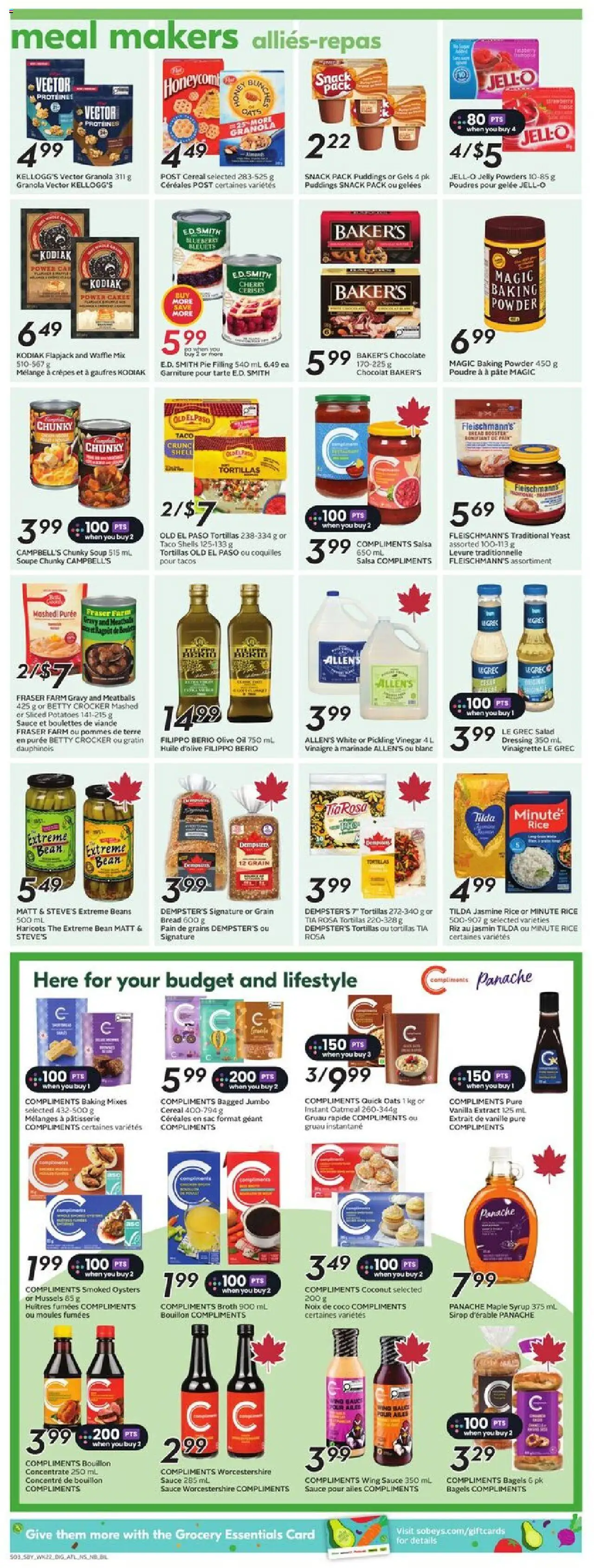Sobeys flyer valid from 25.09.2025 | Page: 12 | Products: Rice, Salad, Potatoes, Chocolate