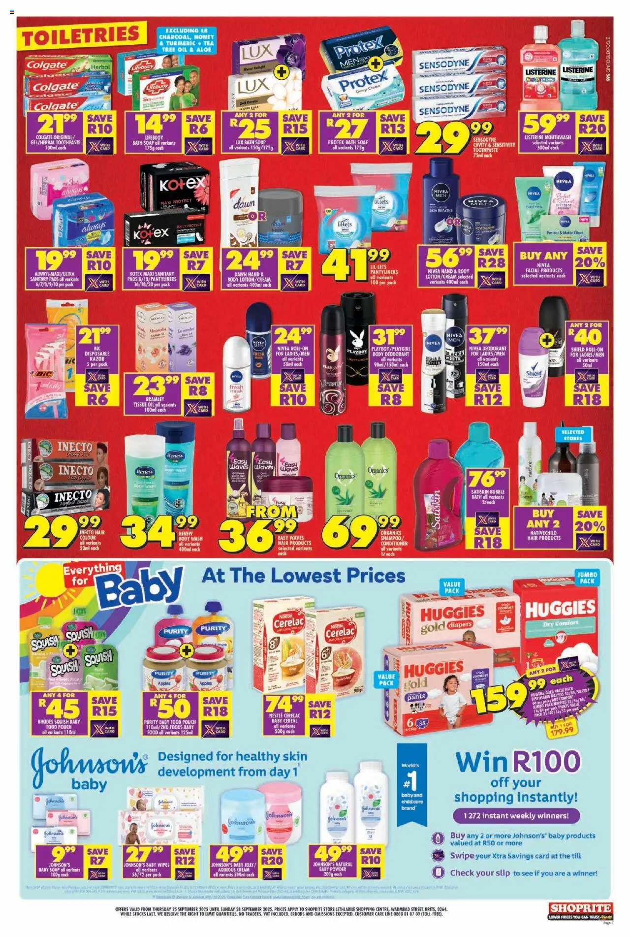 New Shoprite catalogue – valid from 25.09.2025 | Page: 7 | Products: Oil, Tea, Conditioner, Lotion