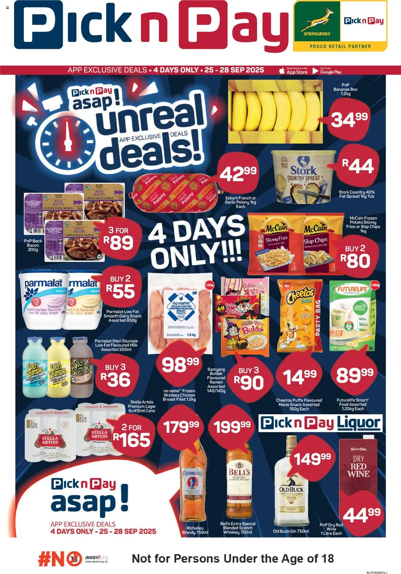 New Pick n Pay catalogue – valid from 25.09.2025 | Page: 1 | Products: Bag, Brandy, Milk, Gin