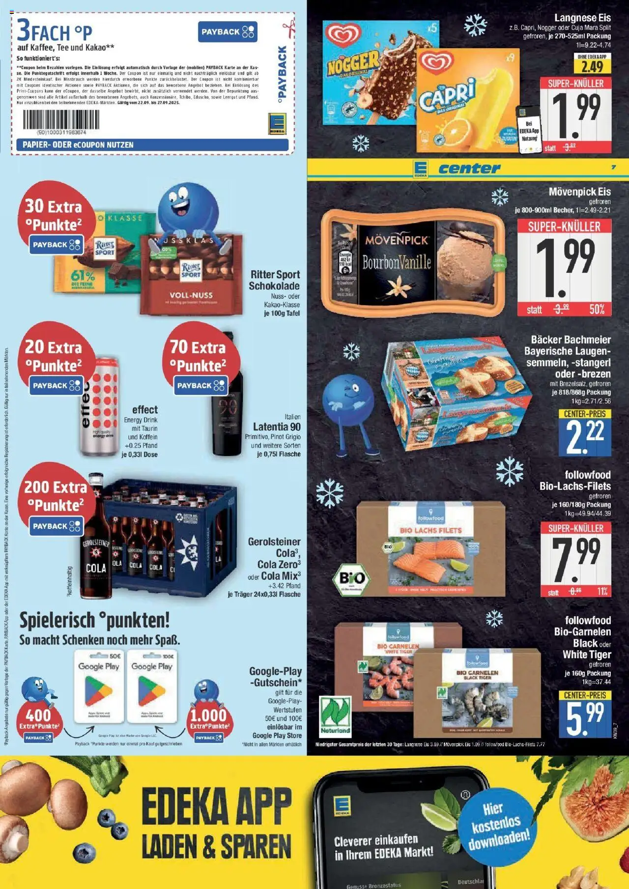 Edeka prospekt Bad Reichenhall	 – gültig ab 21.09.2025 | Seite: 7 | Produkte: Energy, Ritter sport, Movenpick eis, Eis