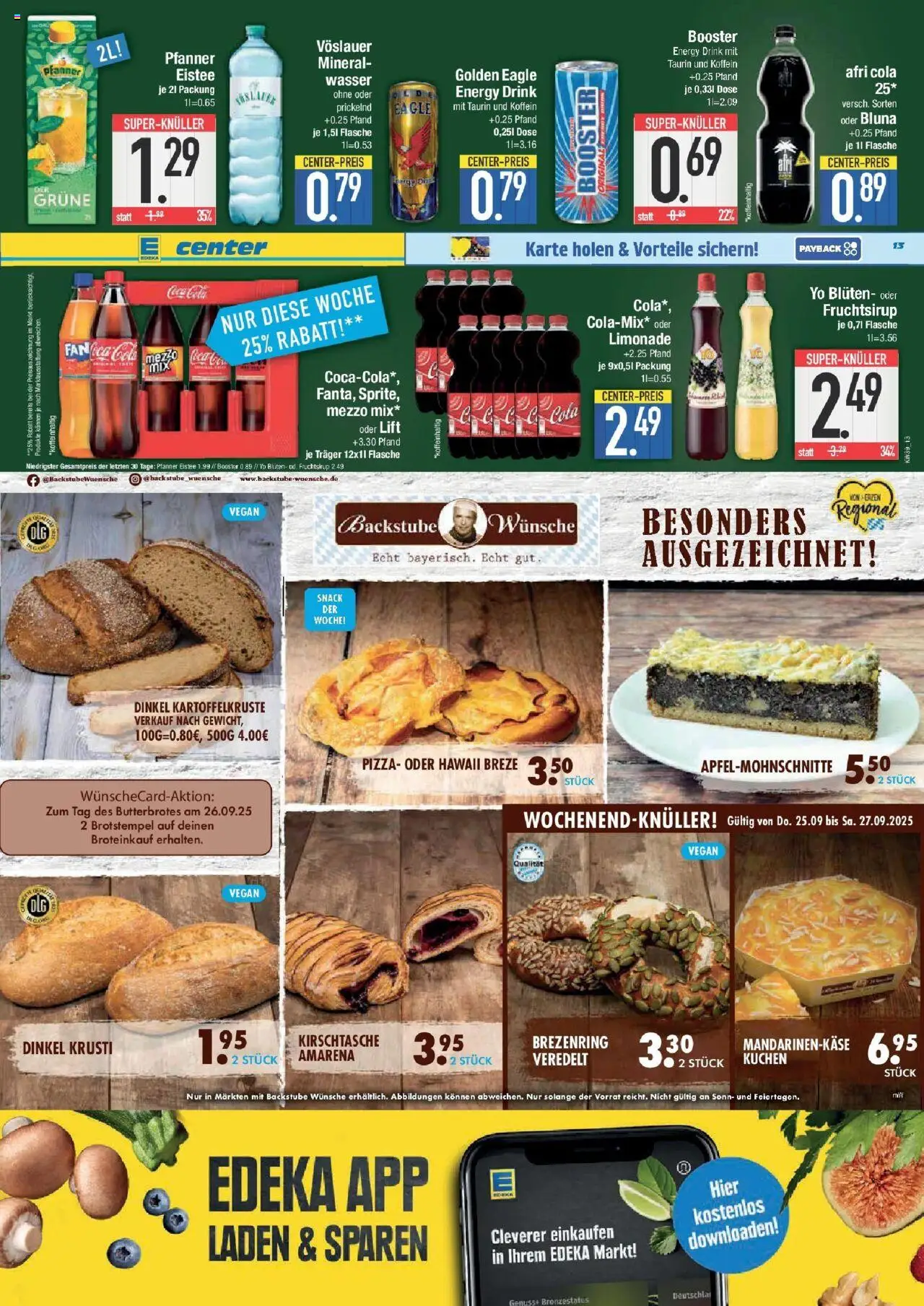 Edeka prospekt Bad Reichenhall	 – gültig ab 21.09.2025 | Seite: 13 | Produkte: Cola, Limonade, Mineralwasser, Pizza