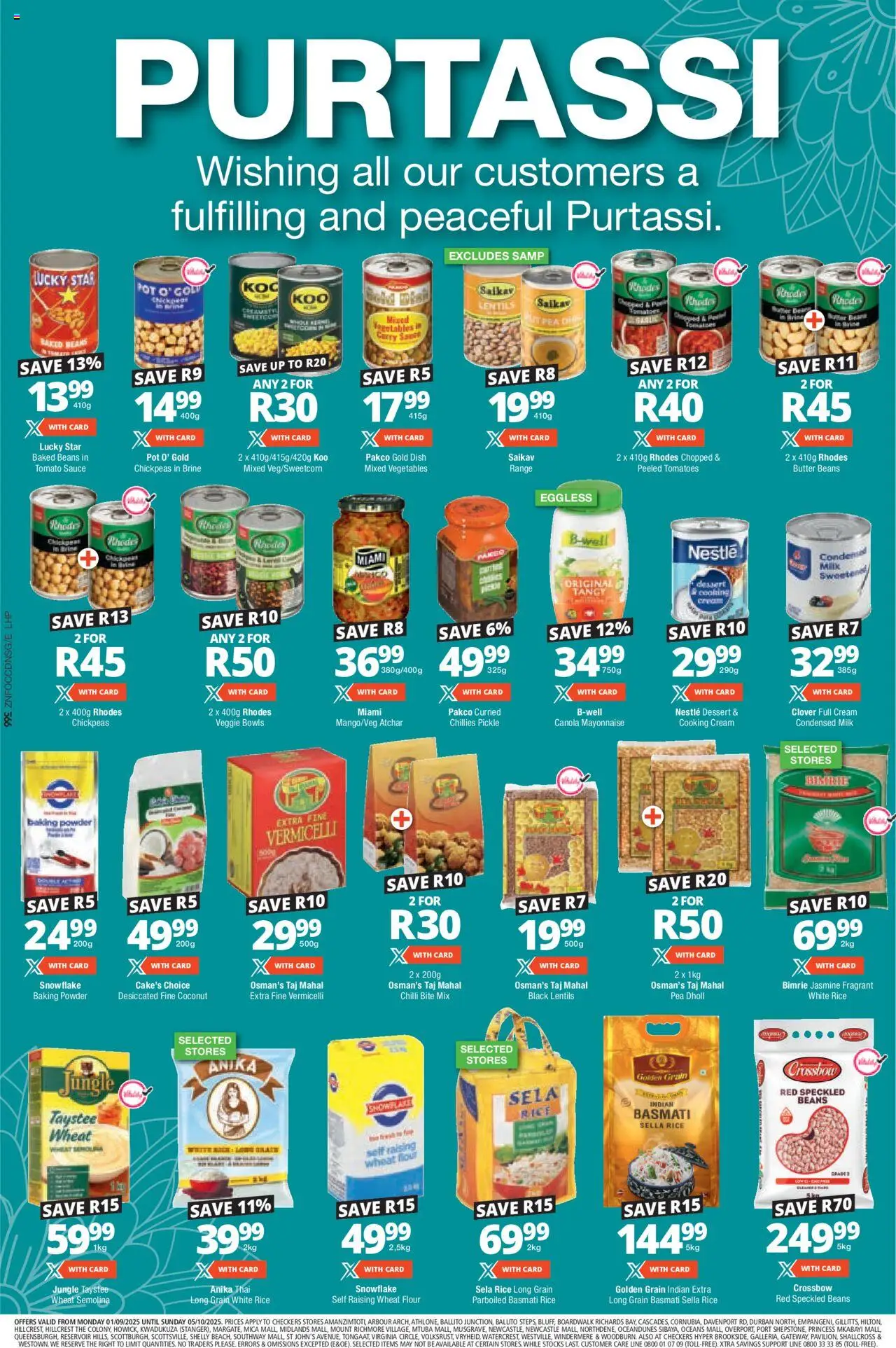 New Checkers catalogue – valid from 01.09.2025 | Page: 1 | Products: Beans, Bowls, Cream, Chilli