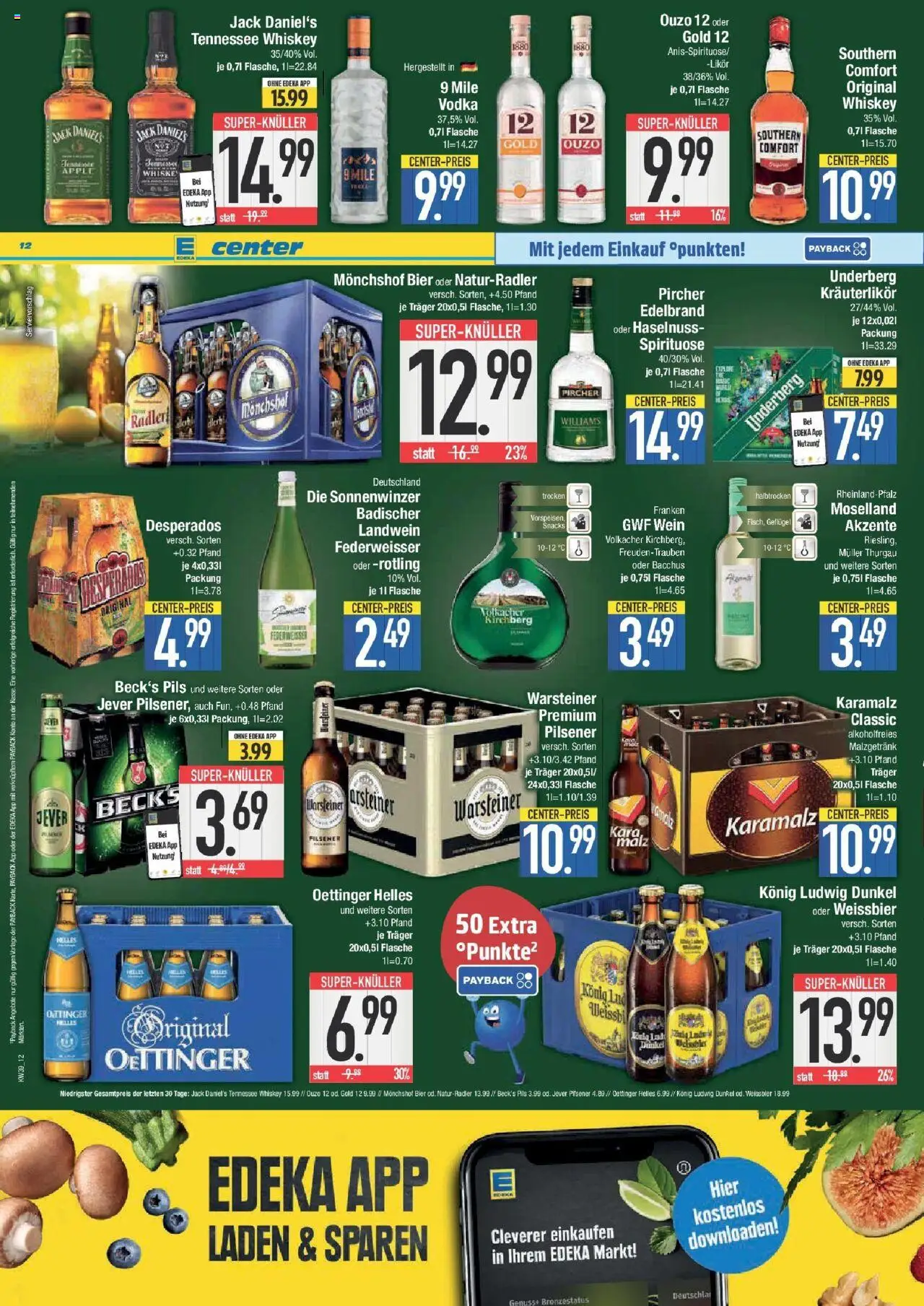 Edeka prospekt Weißenburg	 – gültig ab 21.09.2025 | Seite: 12 | Produkte: Likör, Pils, Oettinger, Jever