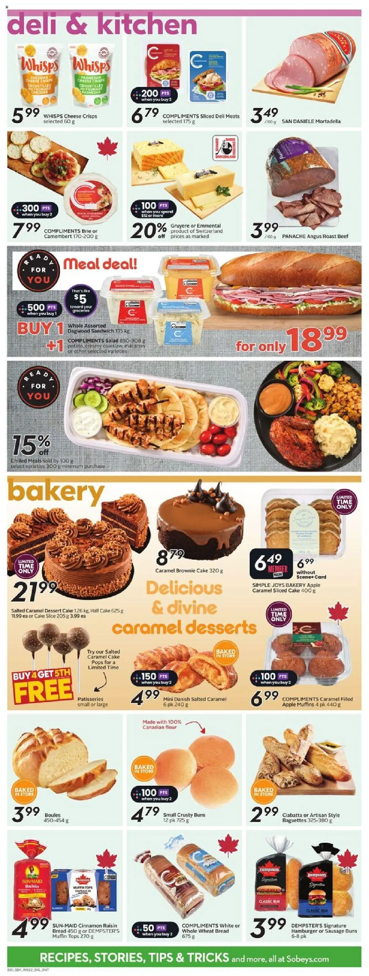 Sobeys flyer valid from 25.09.2025 | Page: 10 | Products: Beef, Salad, Bakery, Cheese