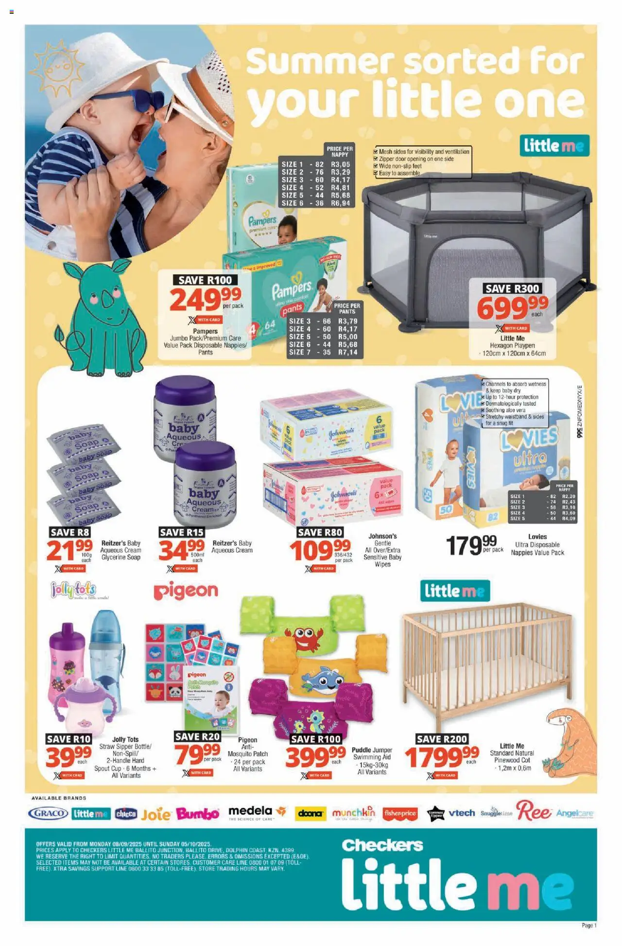 New Checkers catalogue – valid from 08.09.2025 | Page: 1 | Products: Pants, Cream, Soap, Nappies