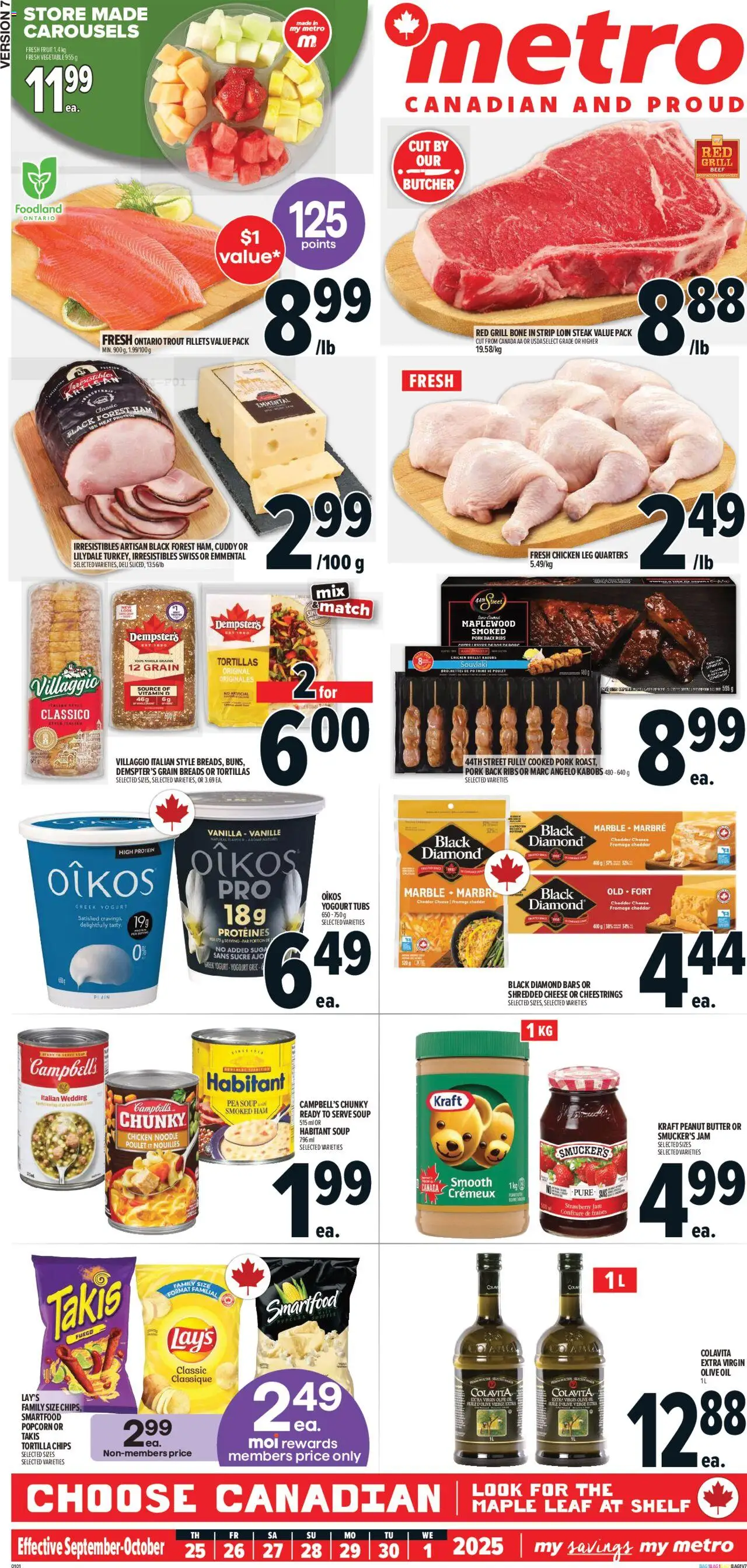 Metro flyer valid from 25.09.2025 | Page: 2 | Products: Beef, Chips, Shelf, Yogurt
