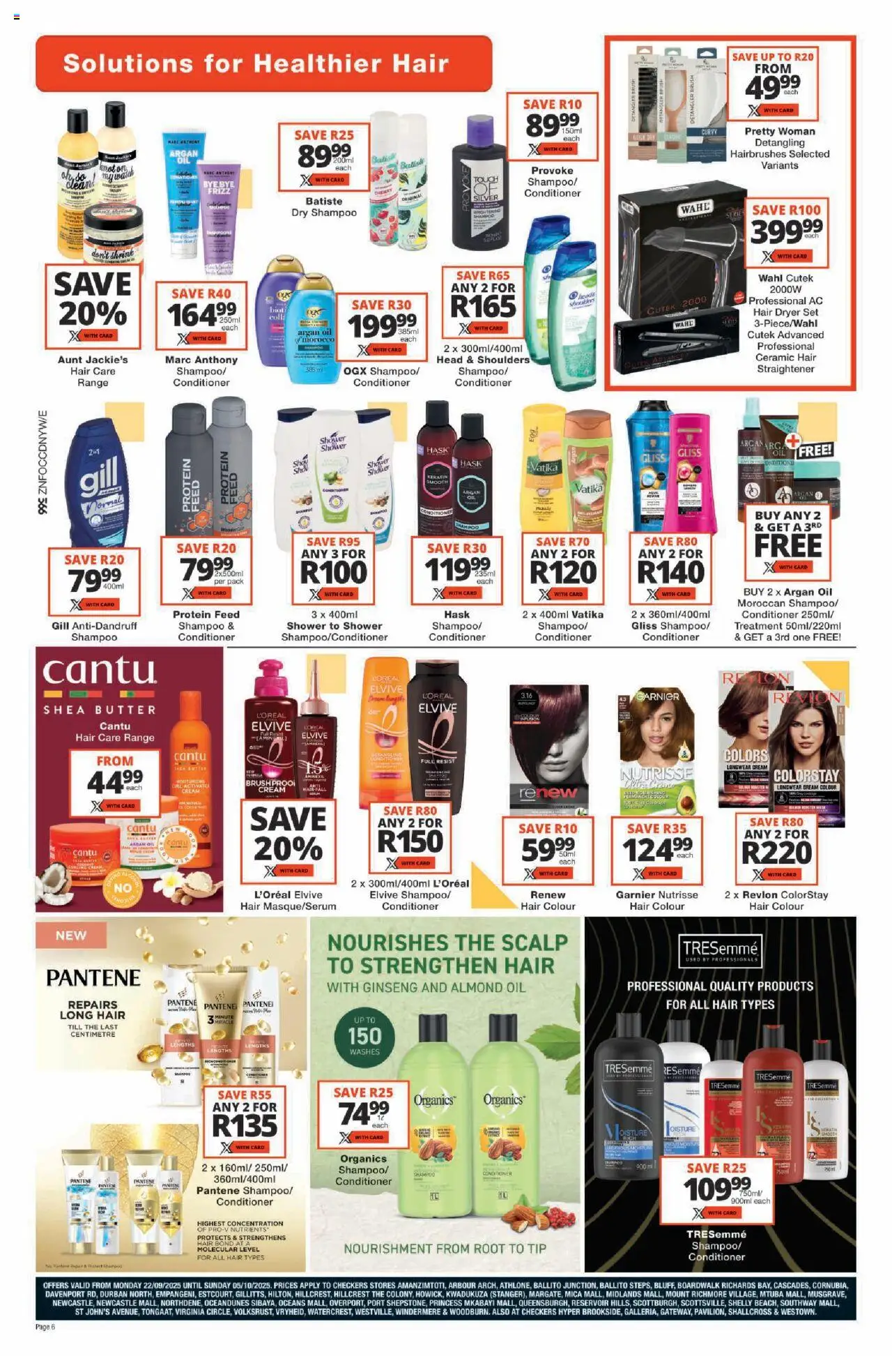 New Checkers catalogue – valid from 22.09.2025 | Page: 6 | Products: Dryer, Hair dryer, Butter, Hair colour