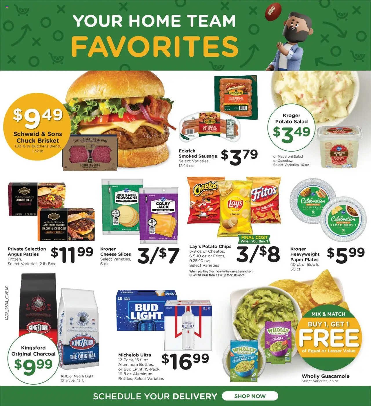 Kroger Weekly Ad - valid from 24.09.2025 | Page: 6 | Products: Beef, Chips, Salad, Sausage