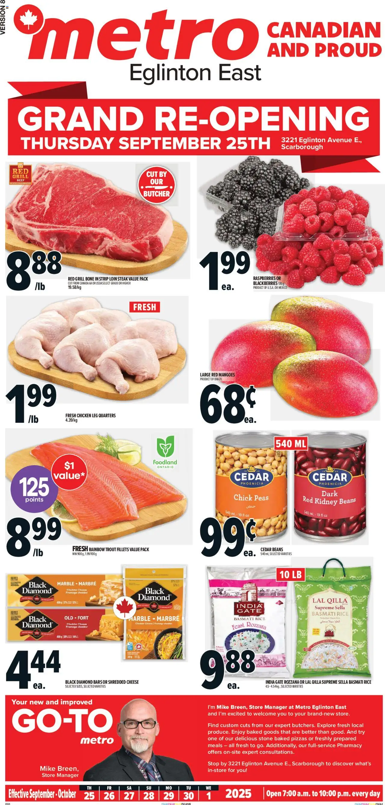 Metro flyer valid from 25.09.2025 | Page: 1 | Products: Rice, Grill, Cheese, Chicken