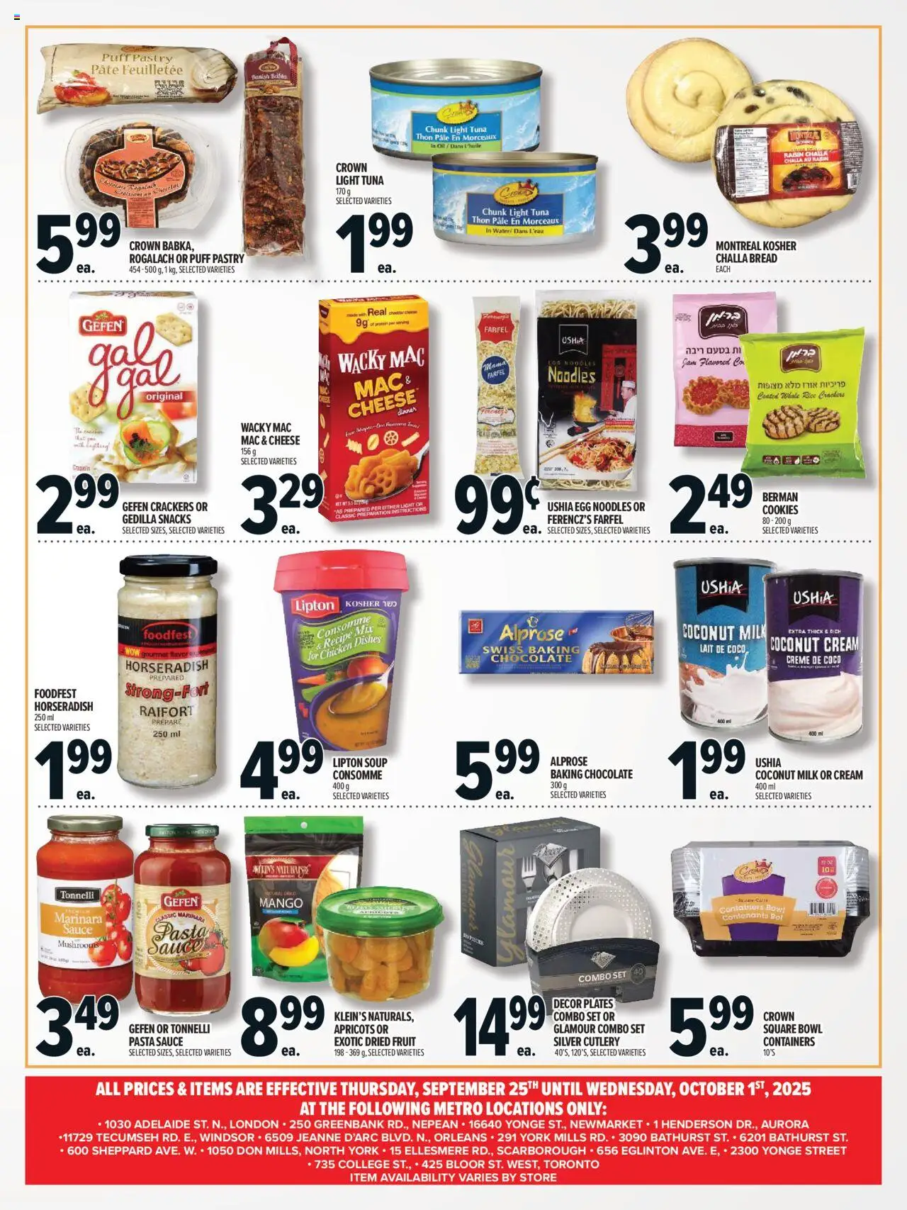 Metro flyer valid from 25.09.2025 | Page: 3 | Products: Noodles, Cheese, Chocolate, Chicken