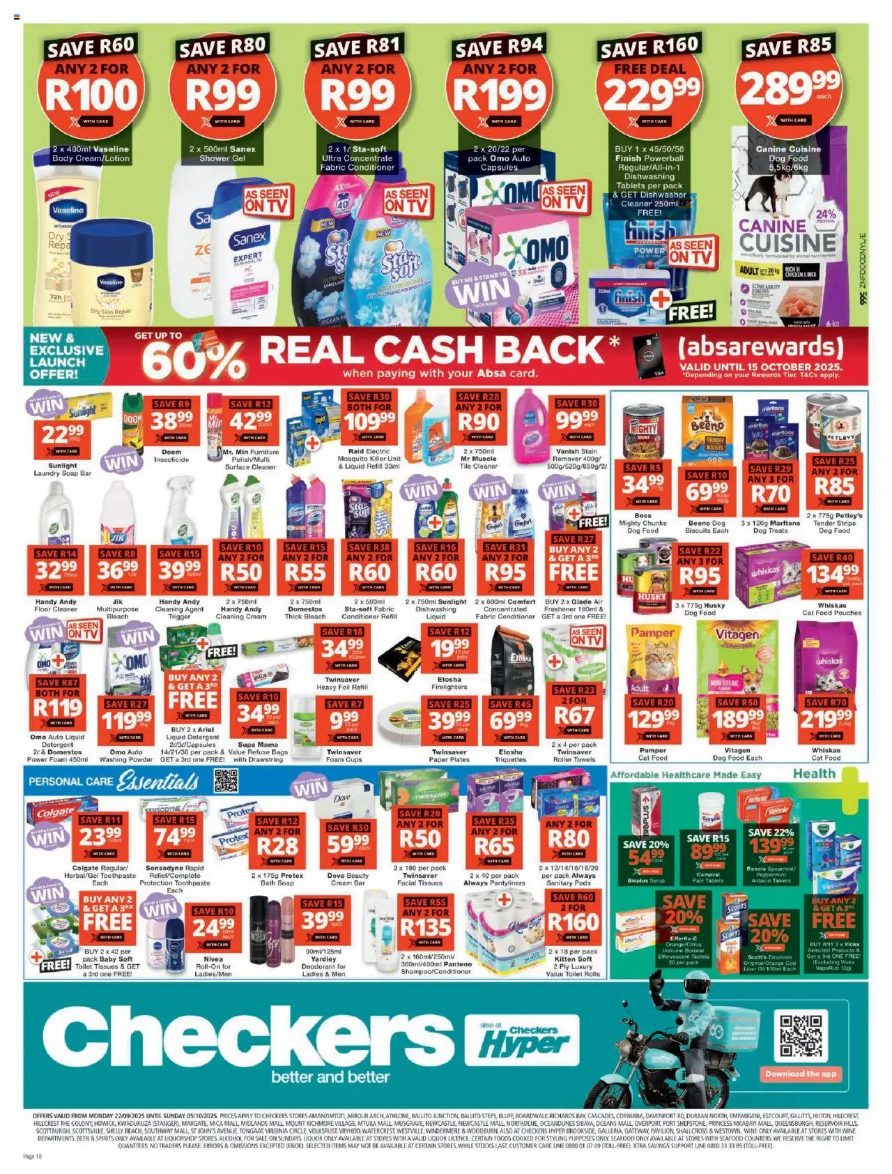 New Checkers catalogue – valid from 22.09.2025 | Page: 10 | Products: Drone, Rice, Soap, Tissues