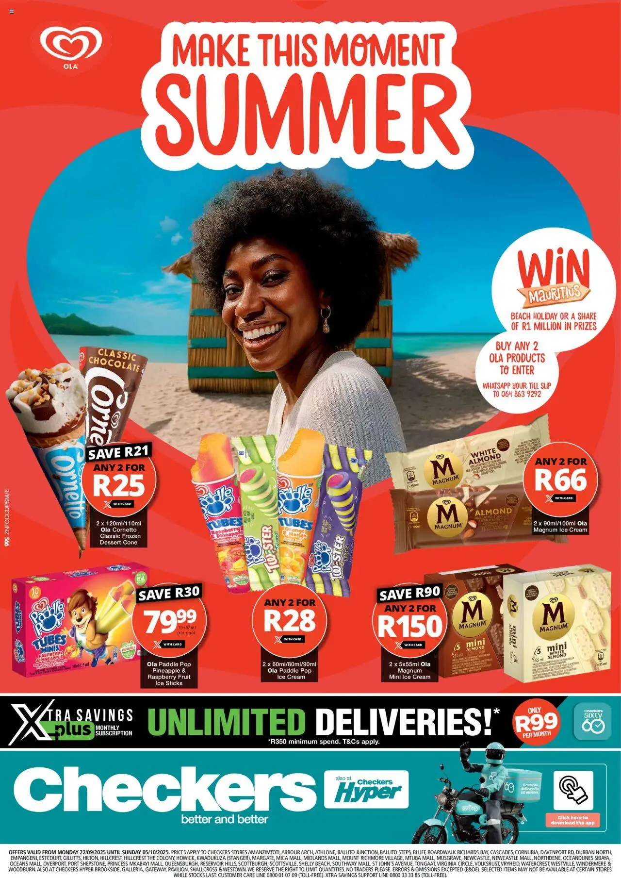New Checkers catalogue – valid from 22.09.2025 | Page: 1 | Products: Pineapple, Cream, Fruit, Mango