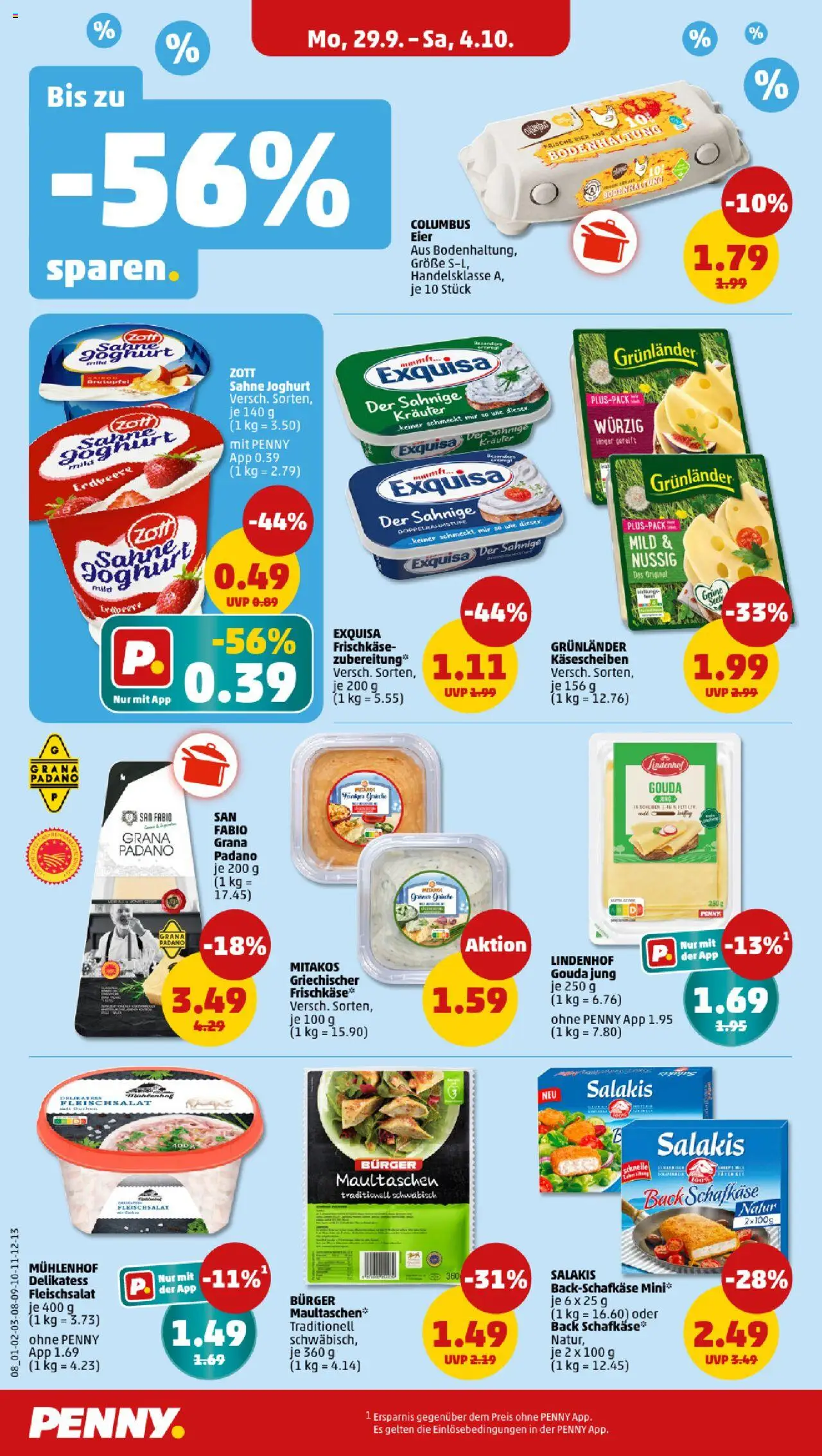 Penny Prospekt 	 – gültig ab 29.09.2025 | Seite: 8 | Produkte: Bier, Exquisa frischkase, Maultaschen, Fleisch
