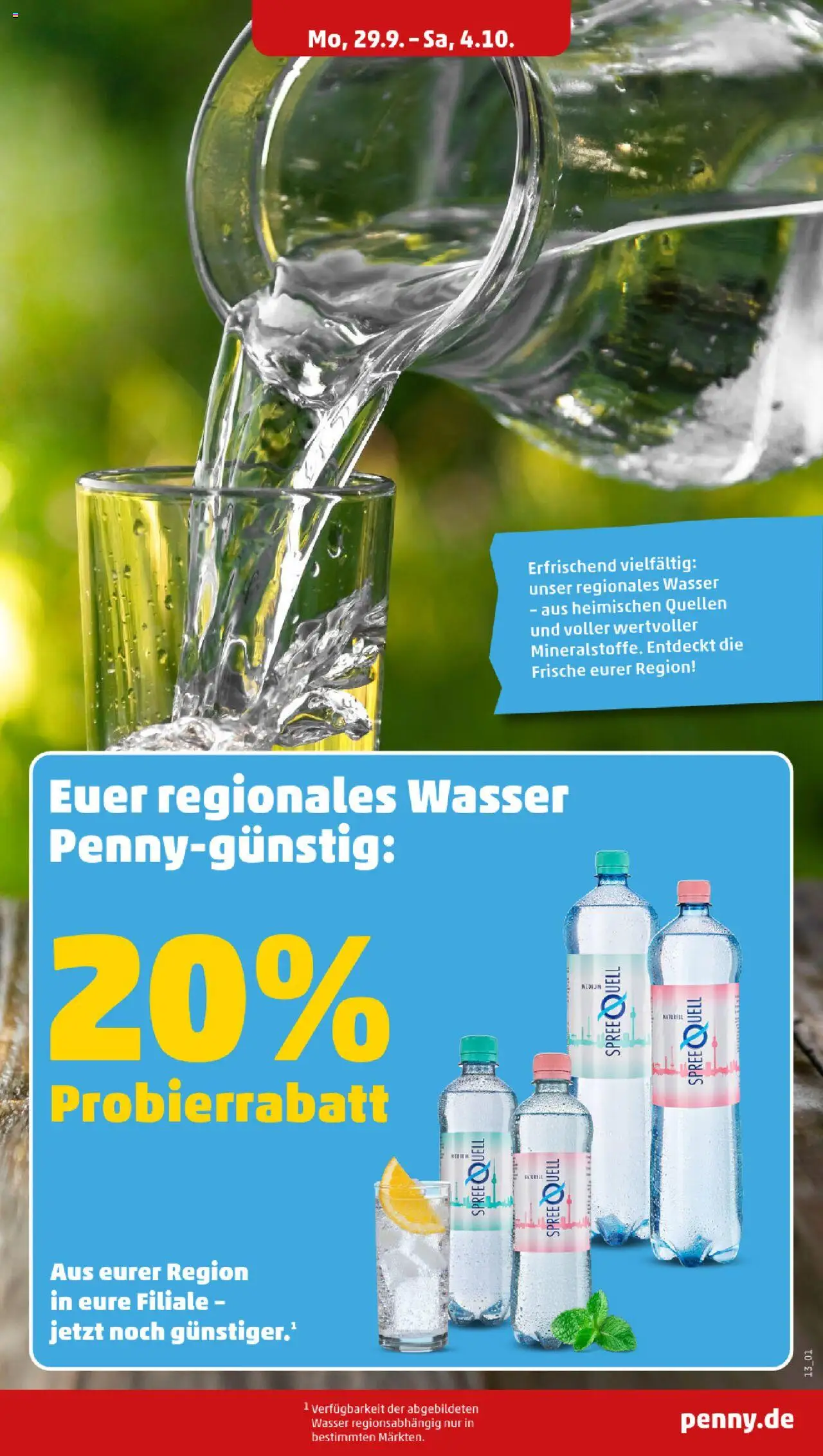 Penny Prospekt 	 – gültig ab 29.09.2025 | Seite: 13 | Produkte: Wasser