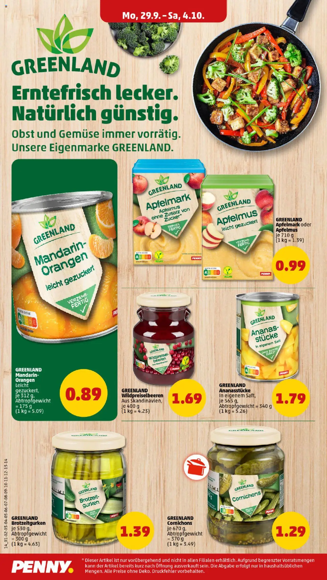 Penny Prospekt 	 – gültig ab 29.09.2025 | Seite: 14 | Produkte: Ananas, Zucker, Saft, Gurken