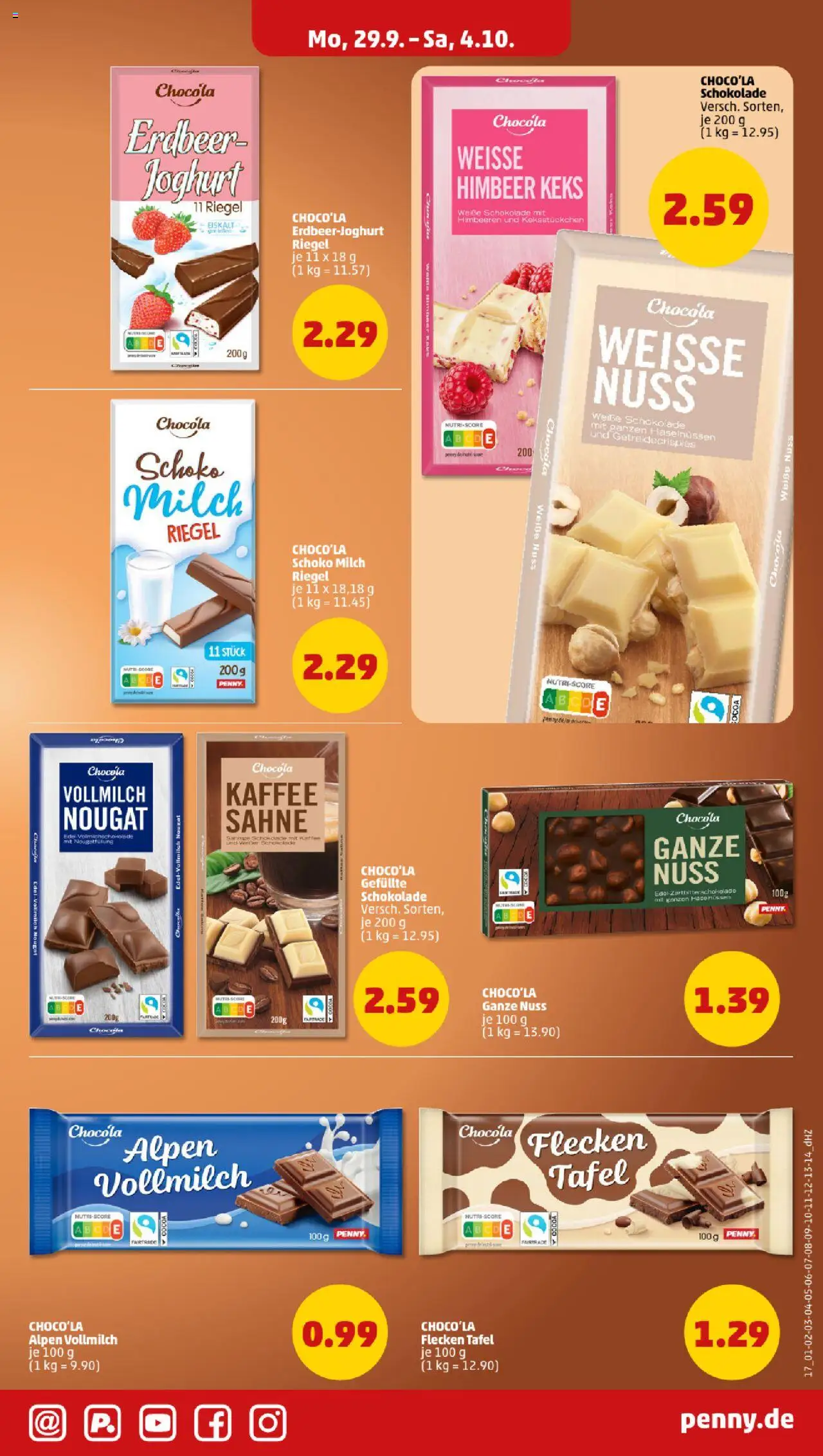 Penny Prospekt 	 – gültig ab 29.09.2025 | Seite: 19 | Produkte: Himbeeren, Milch, Schokolade, Sahne