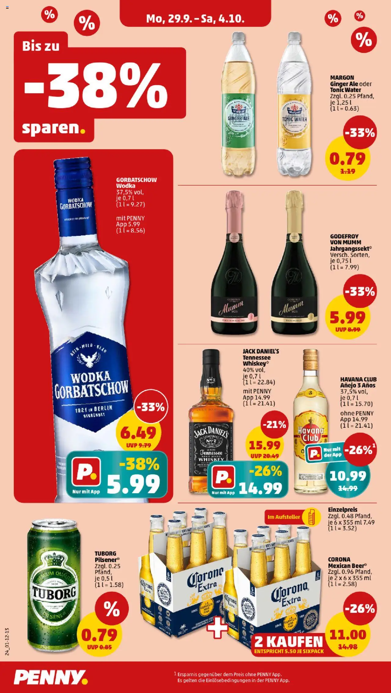 Penny Prospekt 	 – gültig ab 29.09.2025 | Seite: 24 | Produkte: Havana club, Jack Daniel's, Wodka, Whiskey